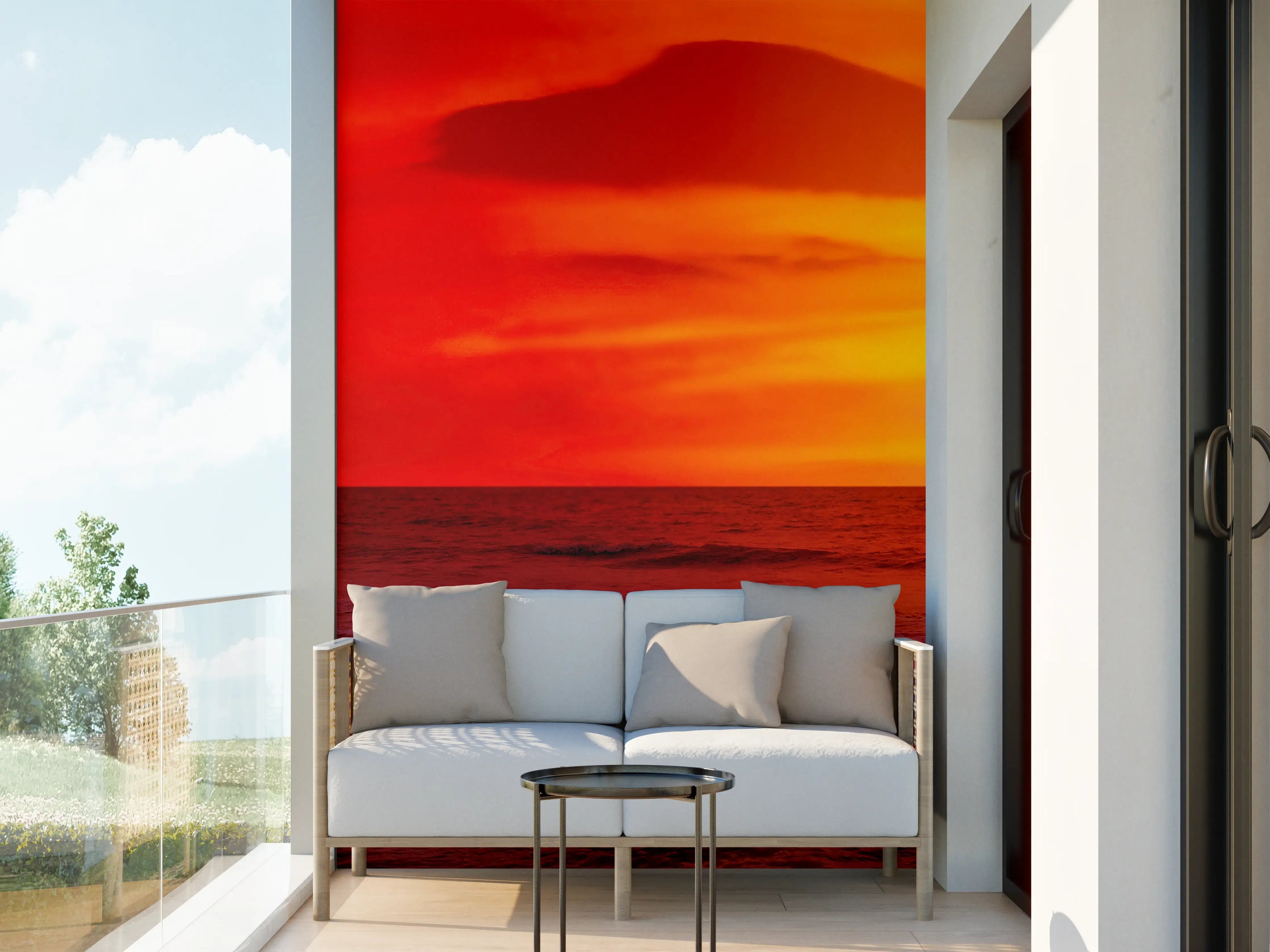 Wandverkleidung außen - Sonniger Sonnenuntergang am Meer