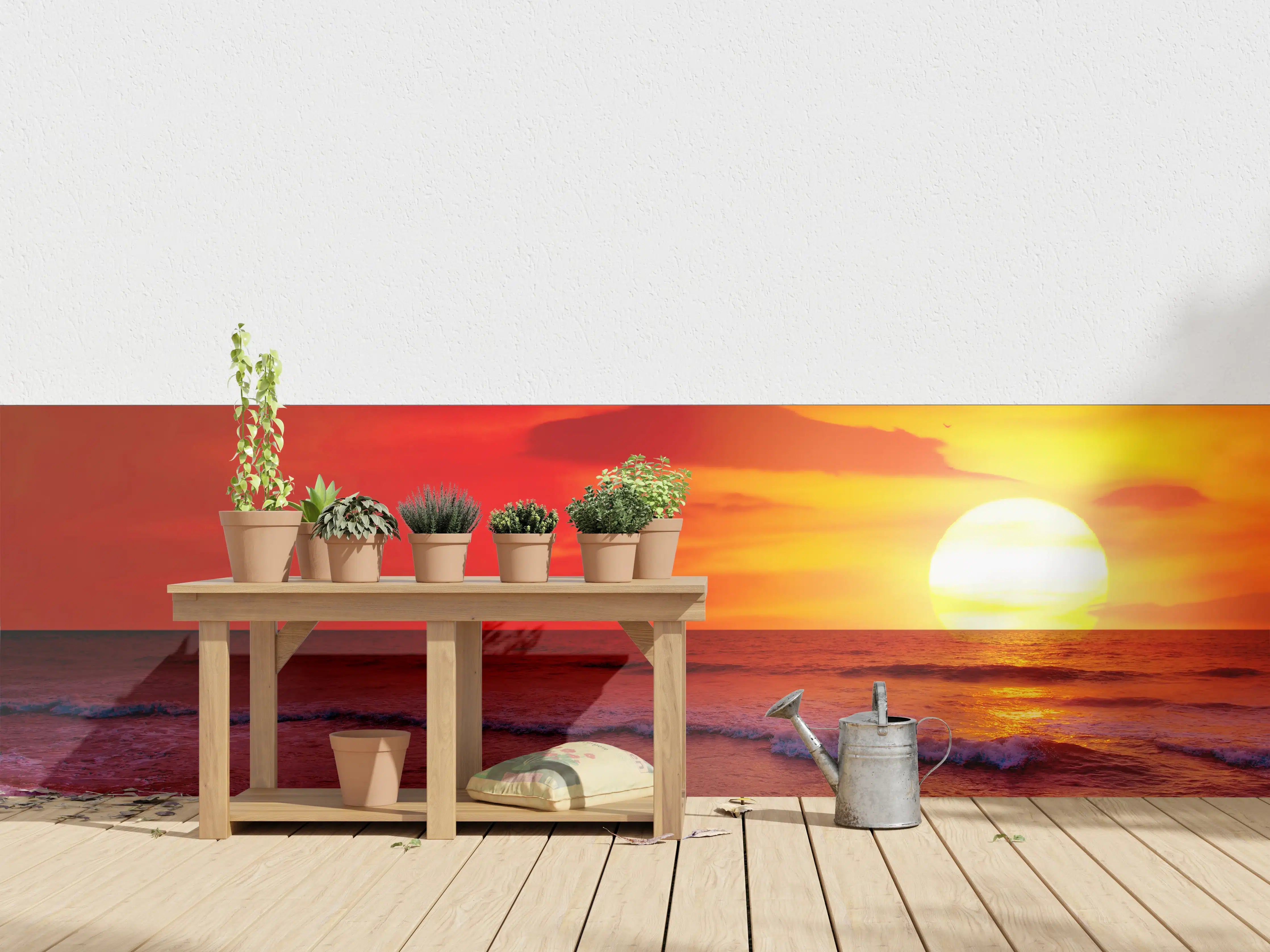 Wandverkleidung außen - Sonniger Sonnenuntergang am Meer