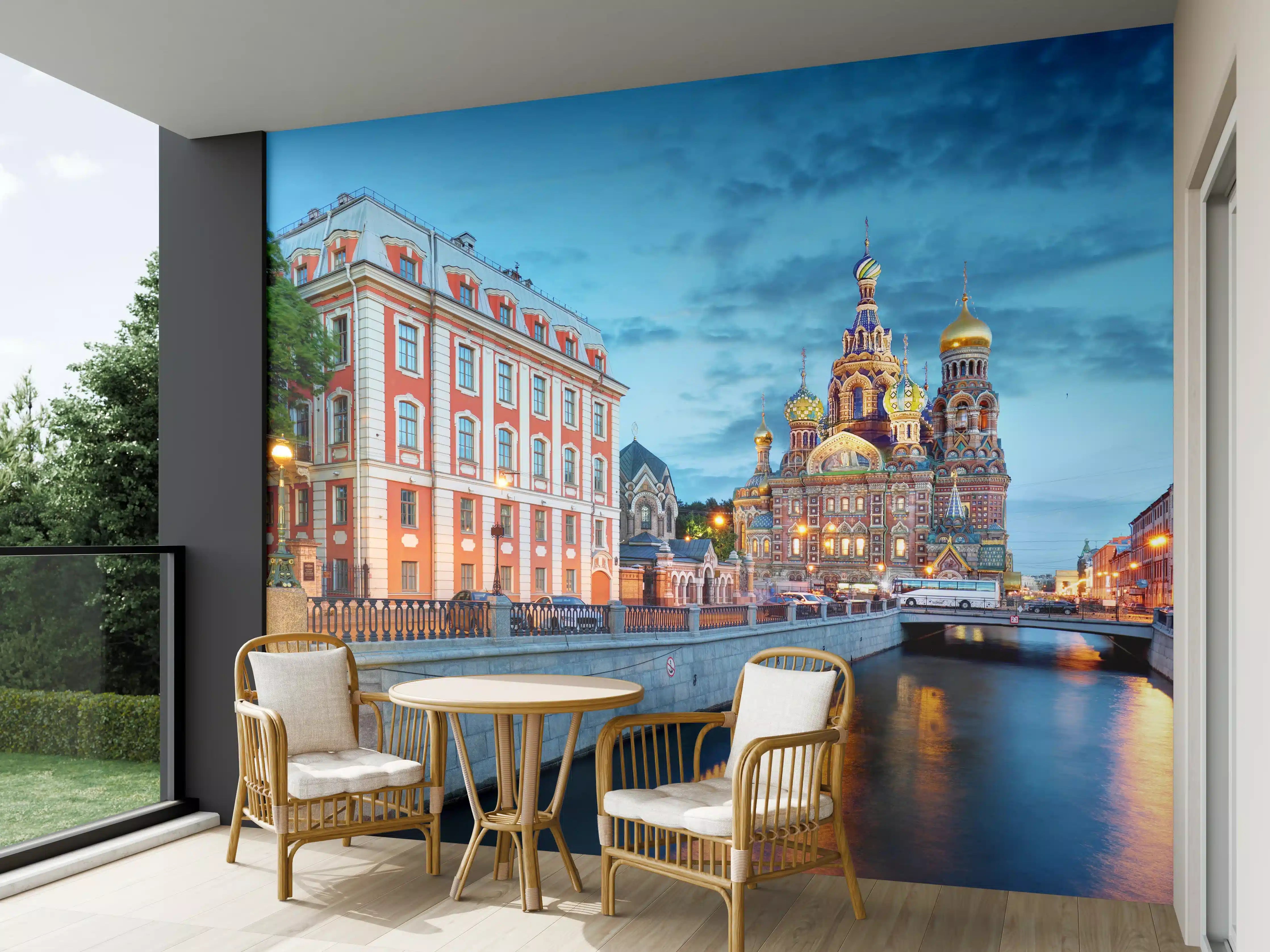 Wandverkleidung außen - St. Petersburg Blutskirche bei Nacht