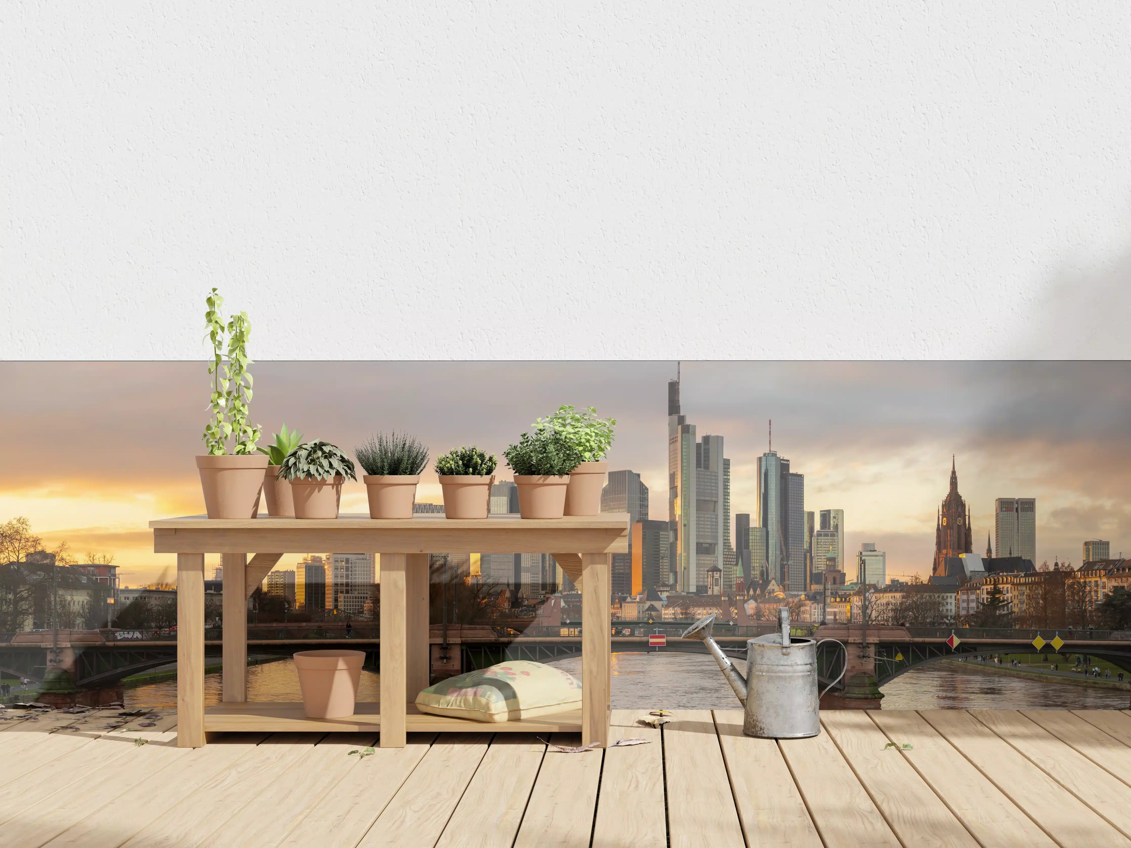 Wandverkleidung außen - Stadt-Skyline im Abendlicht