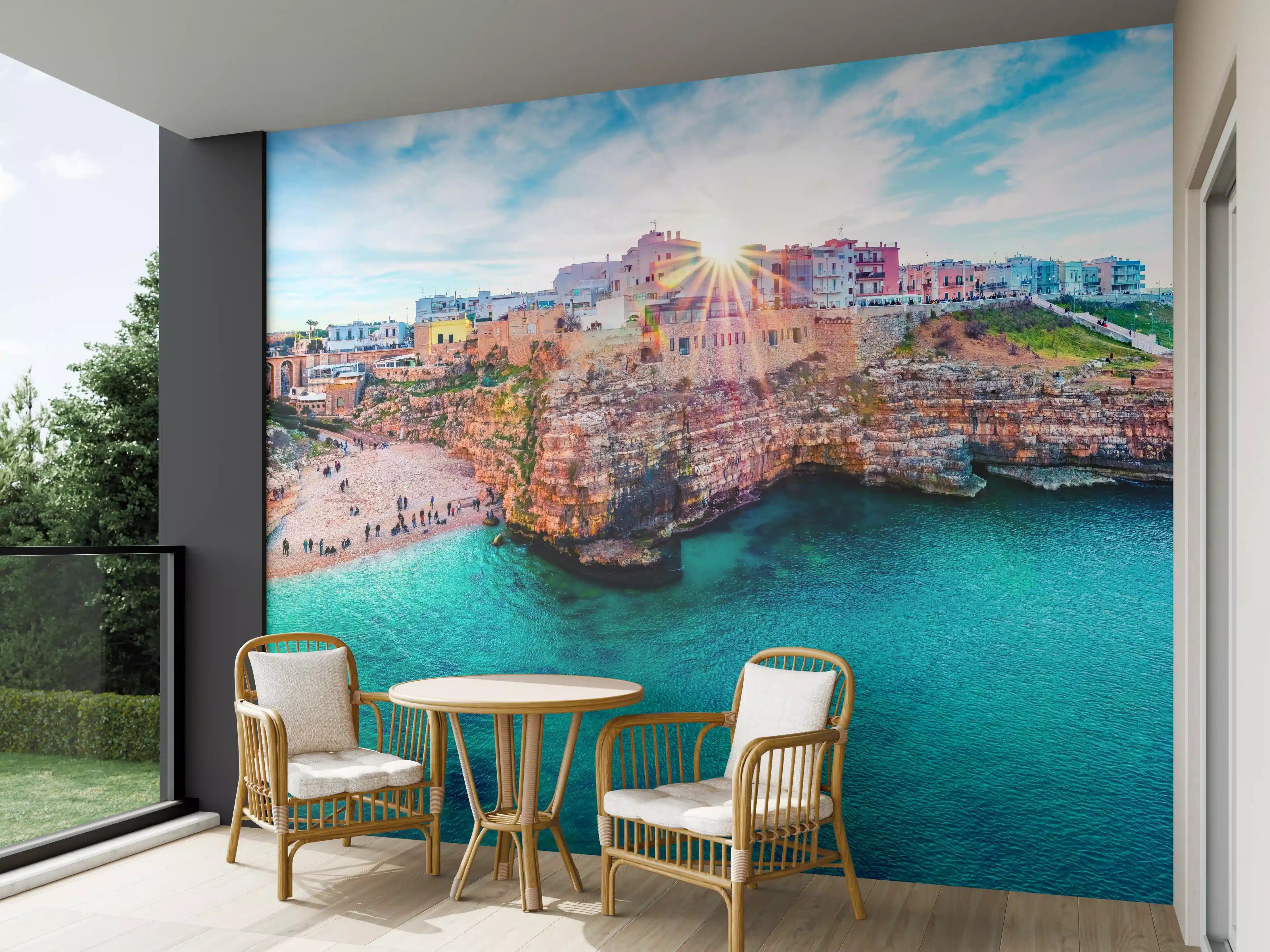 Wandverkleidung außen - Stadtbild von Polignano a Mare