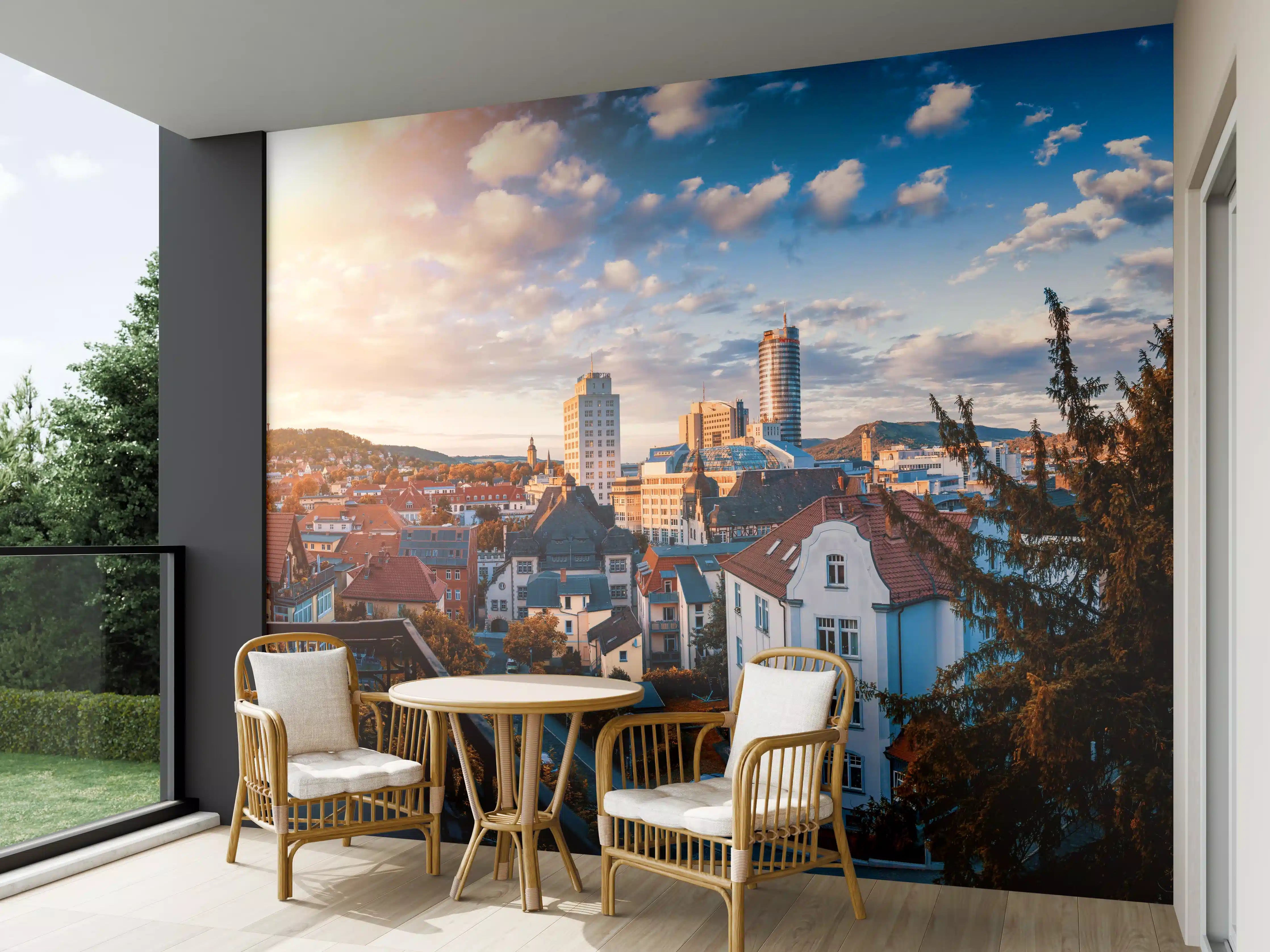 Wandverkleidung außen - Stadtblick auf Jena