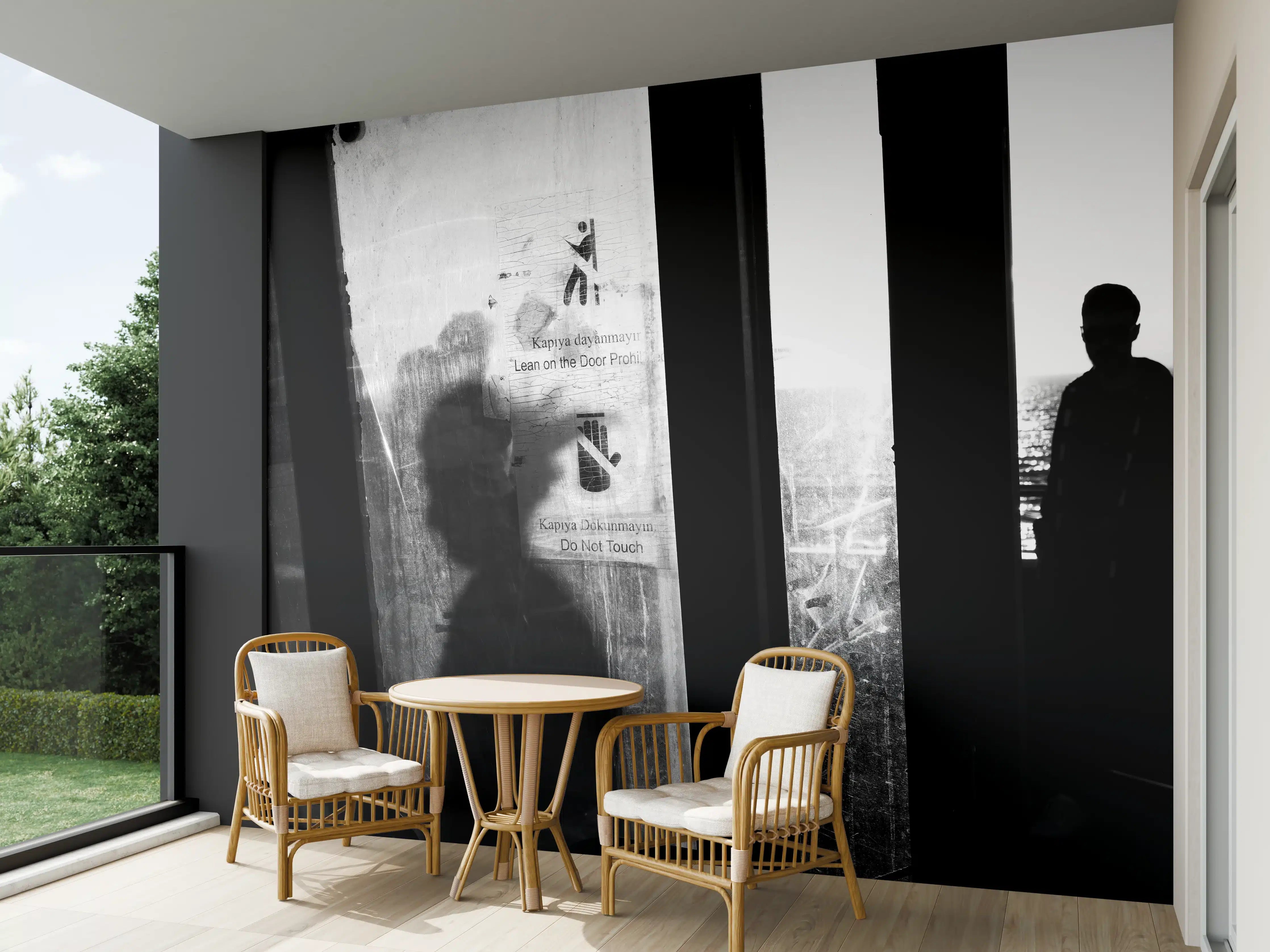 Wandverkleidung außen - Städtisches Bild mit Silhouetten