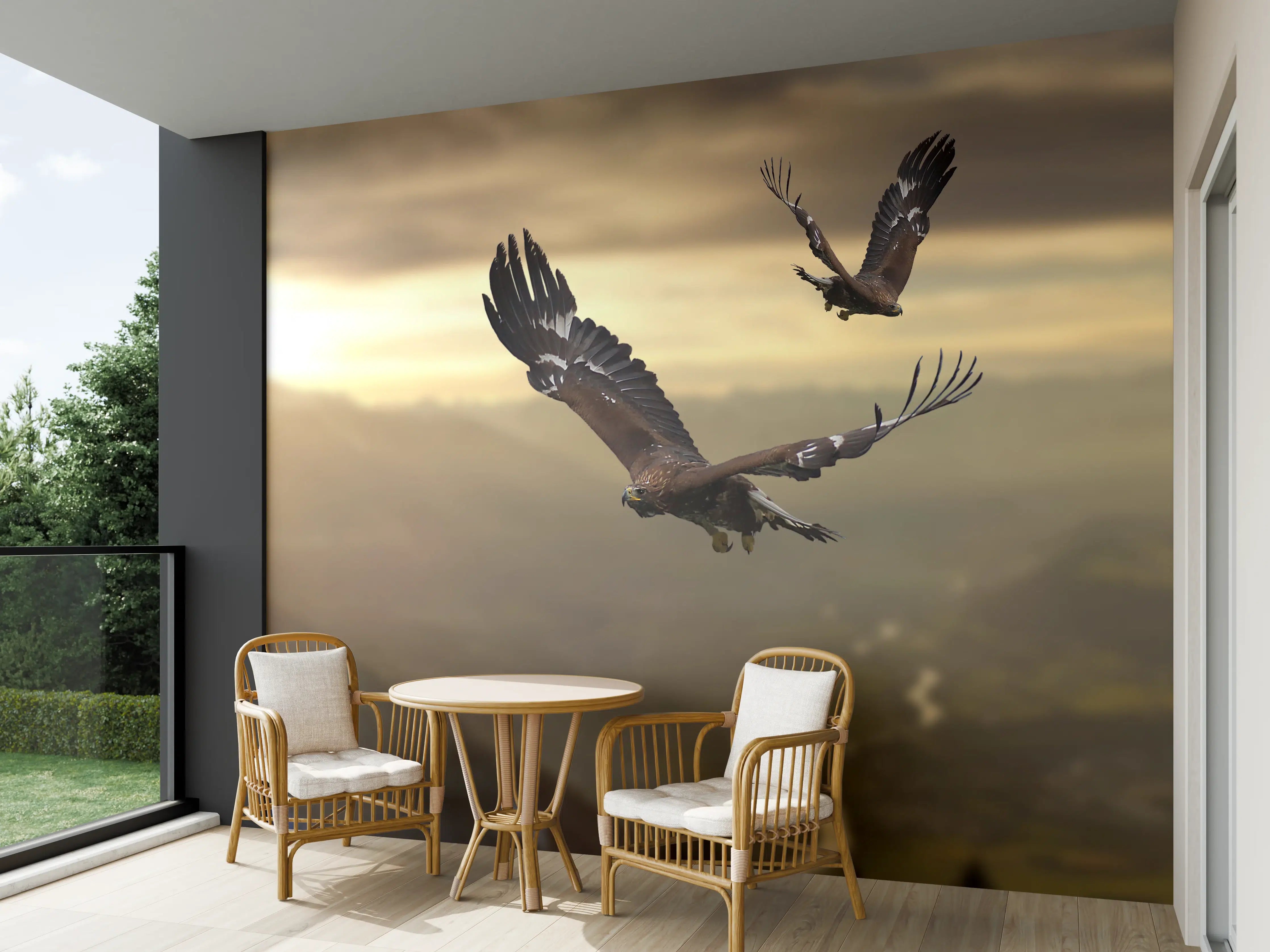 Wandverkleidung außen - Steinadler an den Alpen