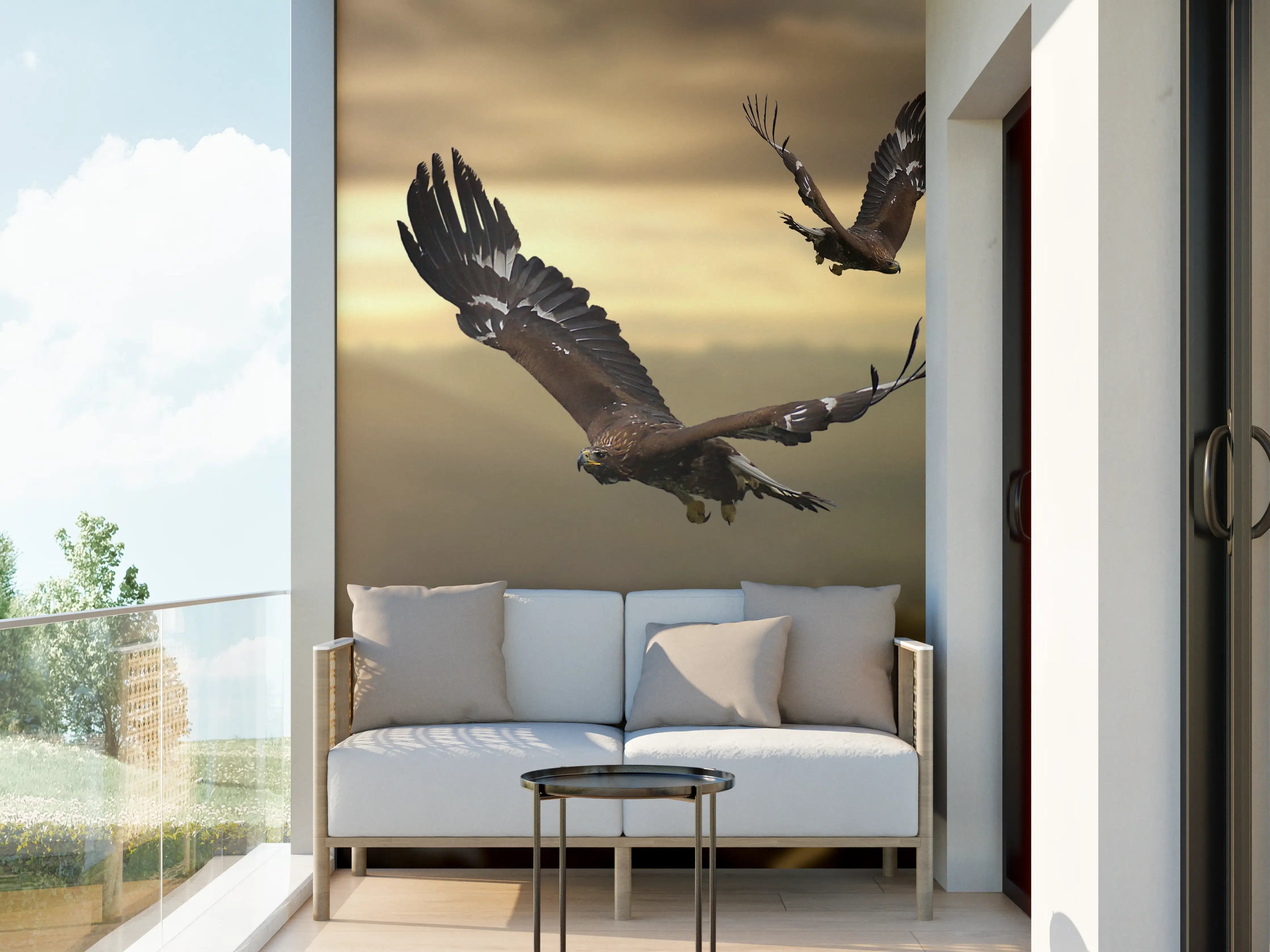 Wandverkleidung außen - Steinadler an den Alpen