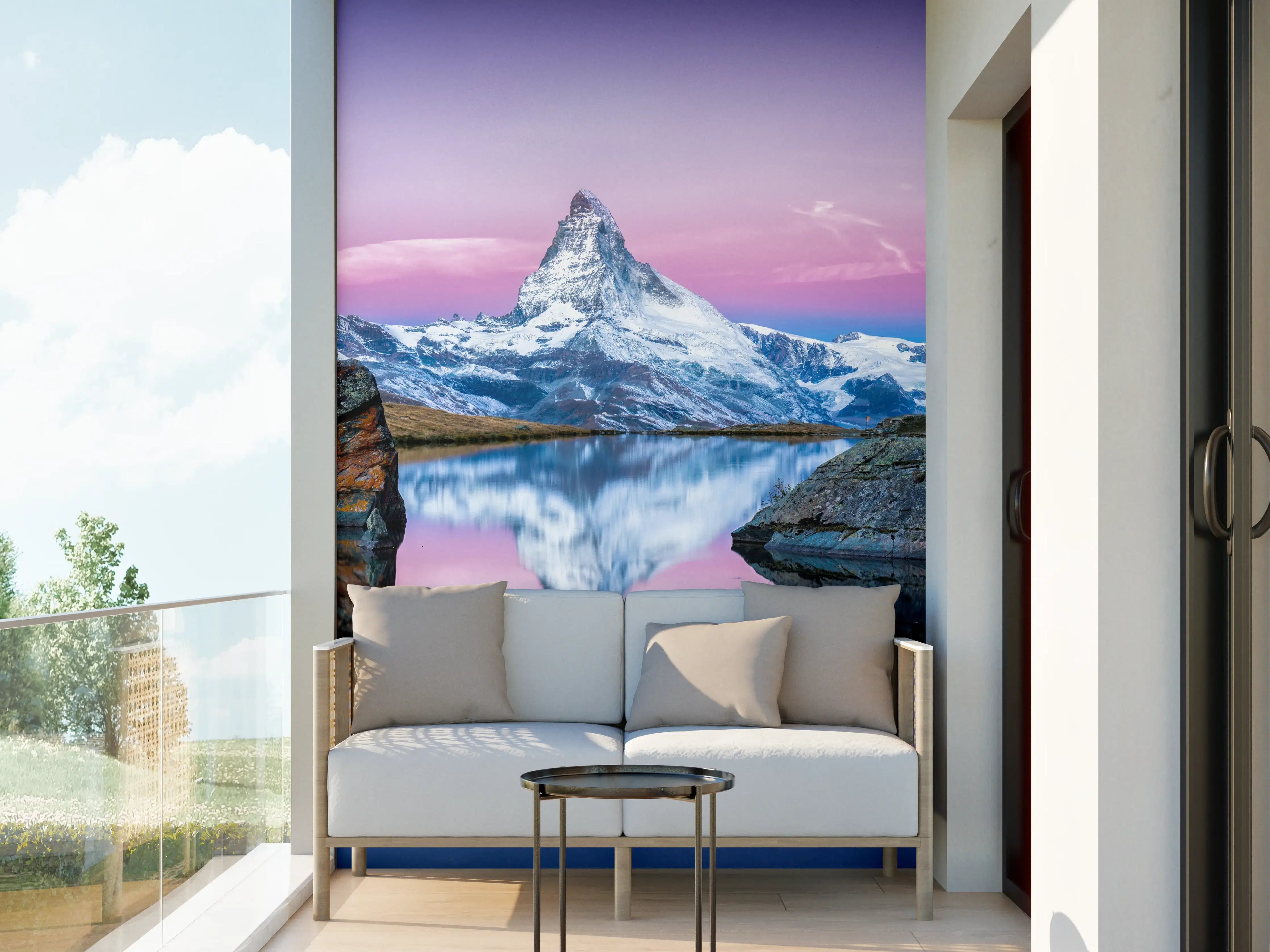Wandverkleidung außen - Stellisee in Schweiz - Matterhorn Panorama