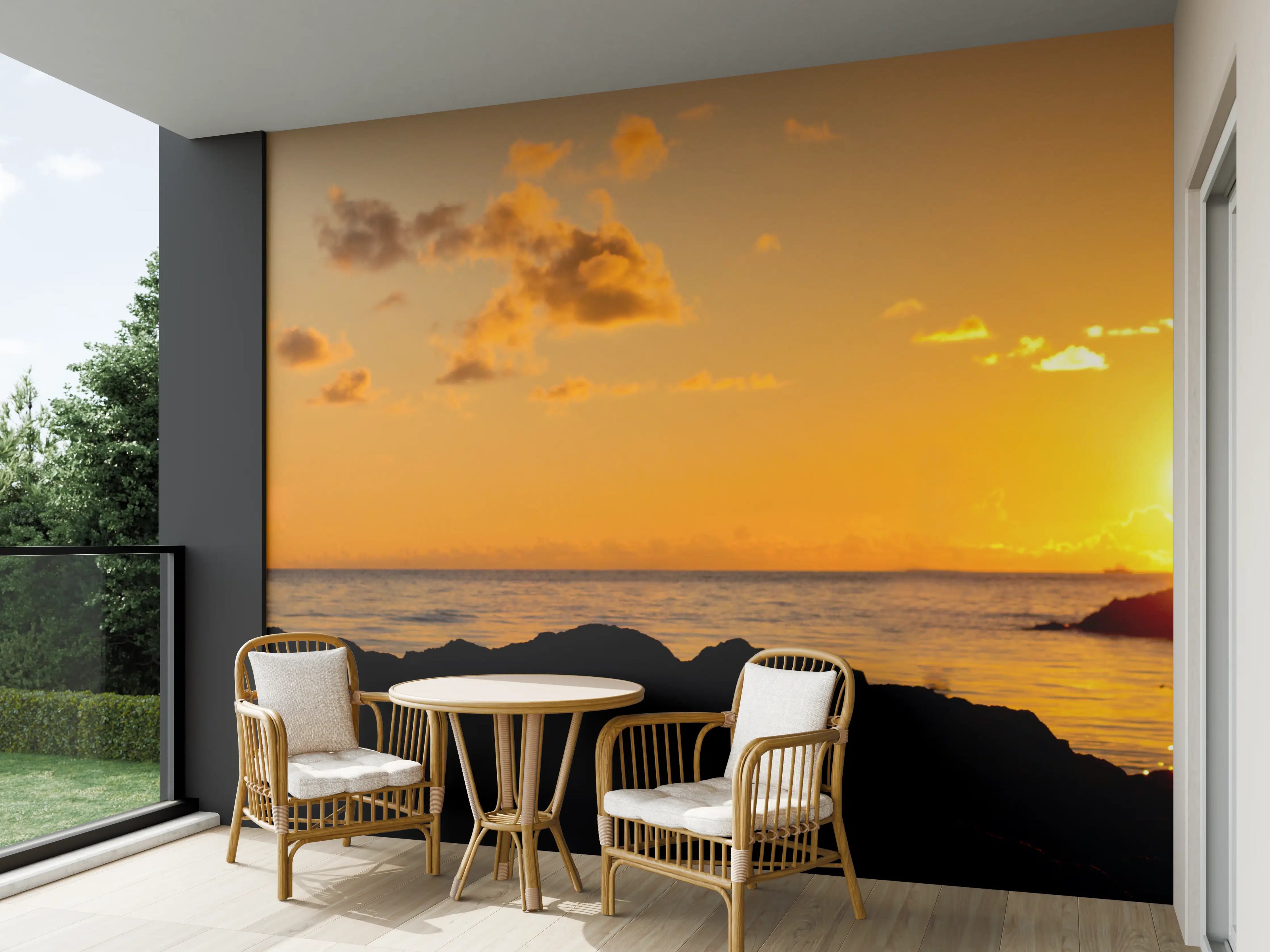 Wandverkleidung außen - Stimmungsvoller Sonnenuntergang am Meer