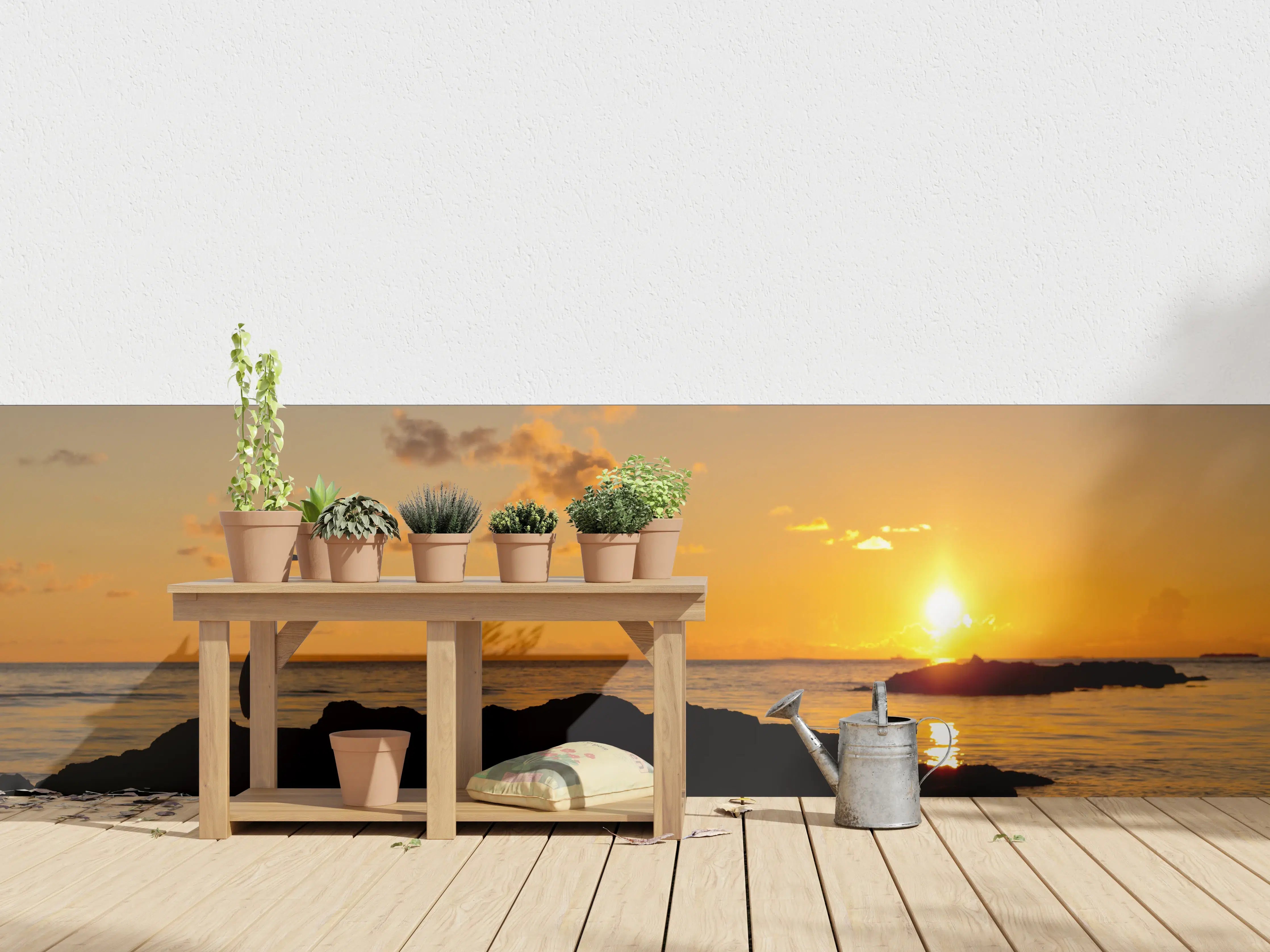 Wandverkleidung außen - Stimmungsvoller Sonnenuntergang am Meer