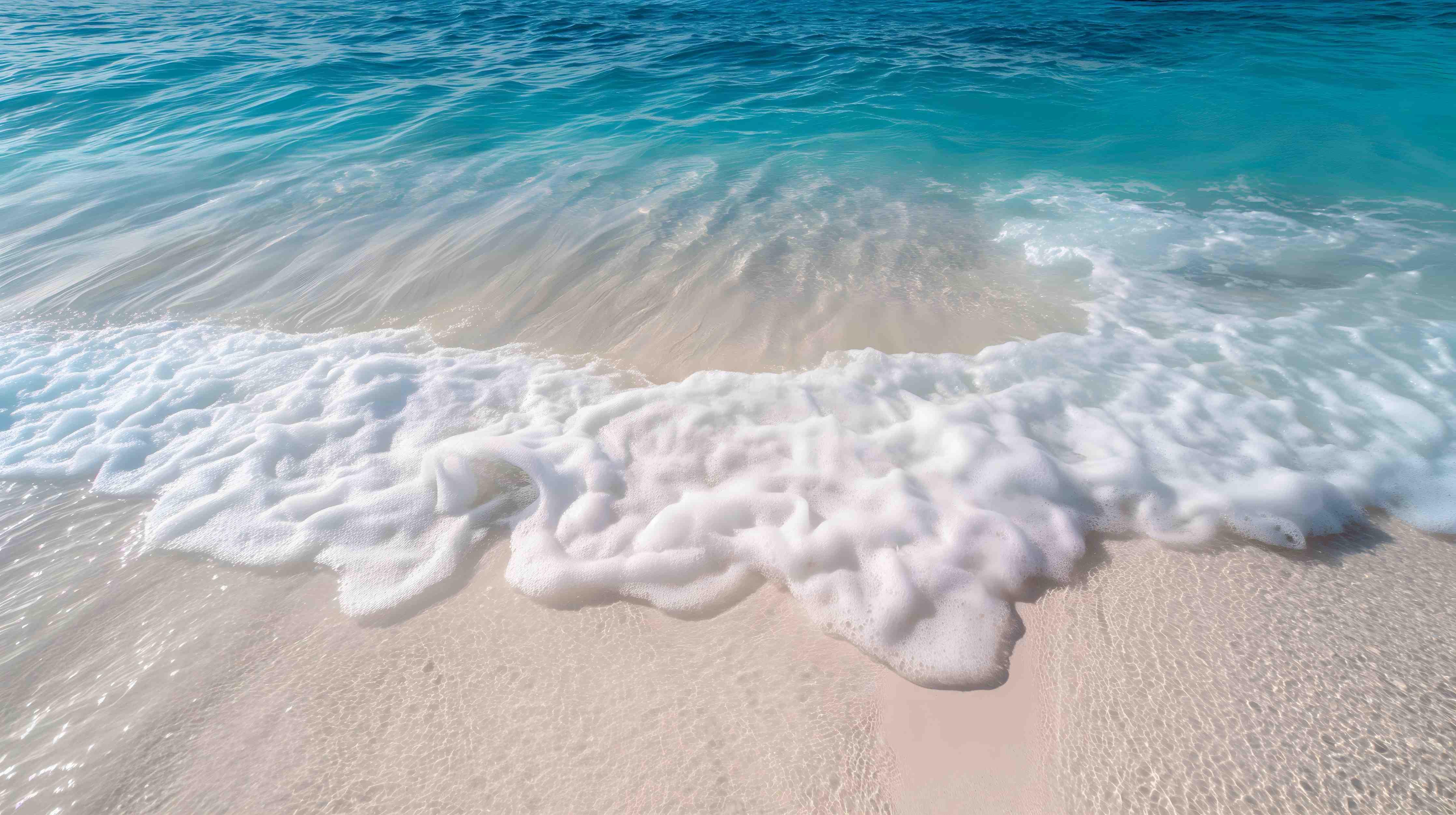 Wandverkleidung außen-Strand mit sanften Wellen und Schaum