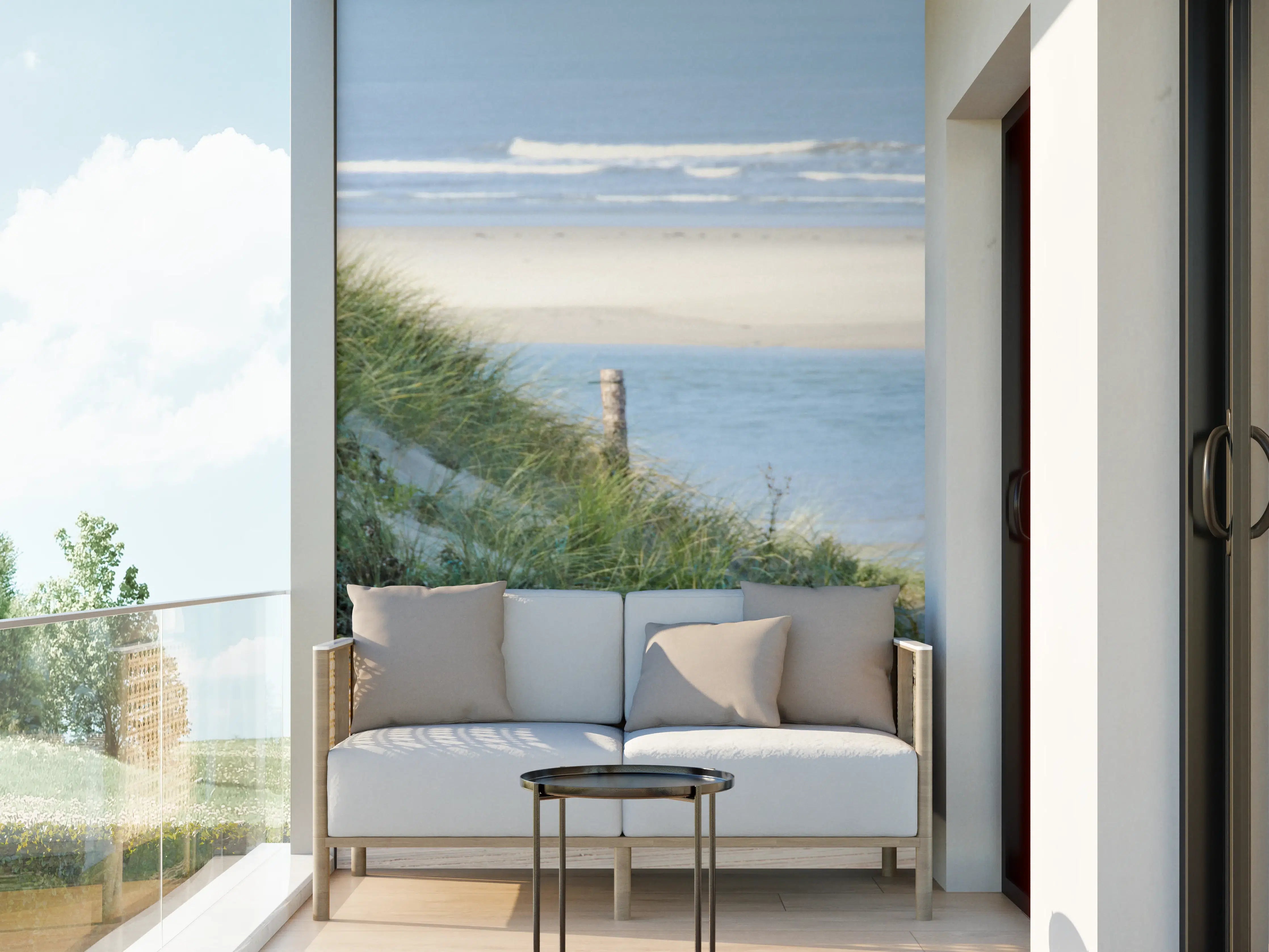 Wandverkleidung außen - Strandweg an der Nordsee bei Sonnenschein