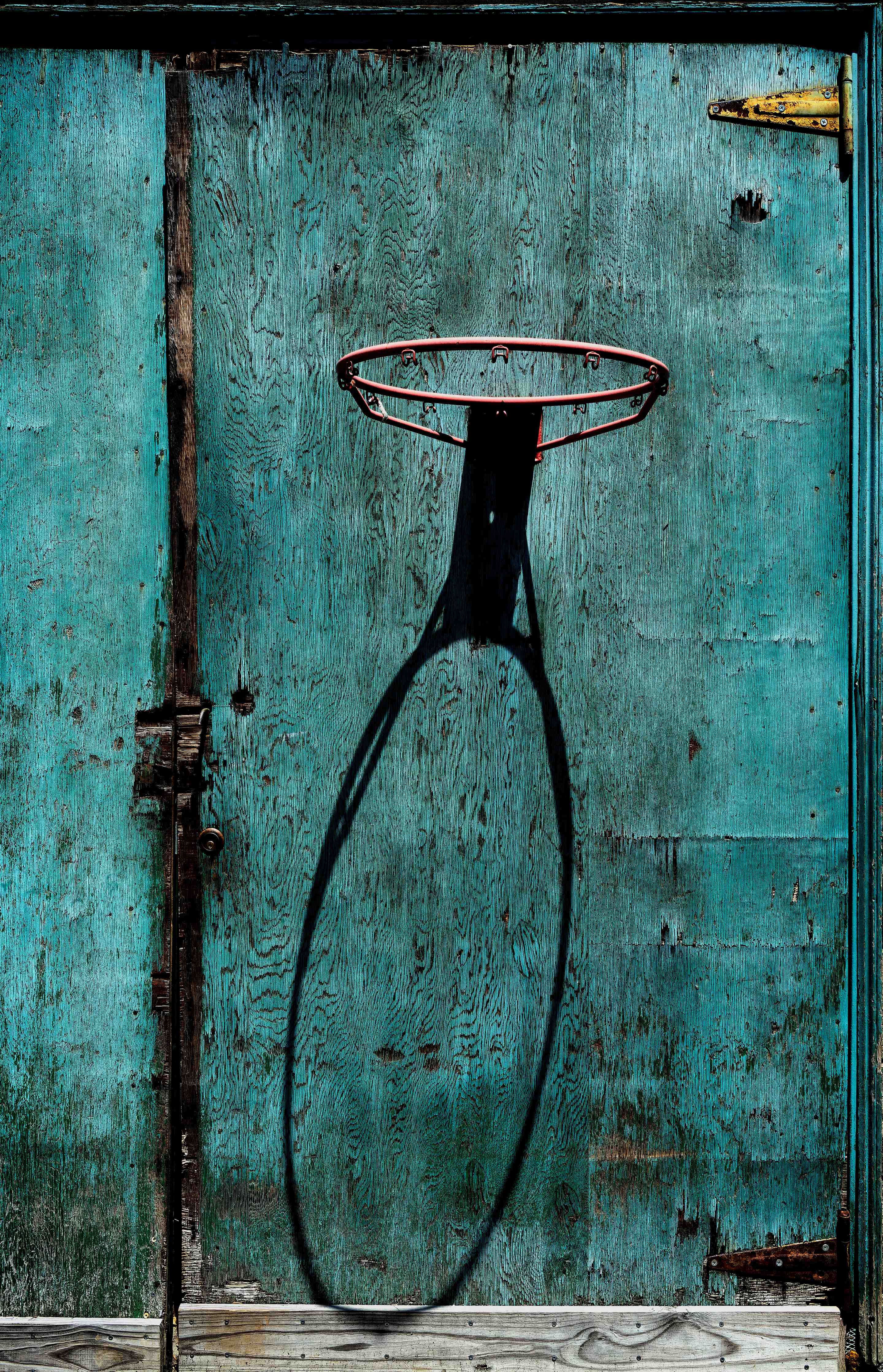Wandverkleidung außen-Streetball-Motiv in Blau-Grün