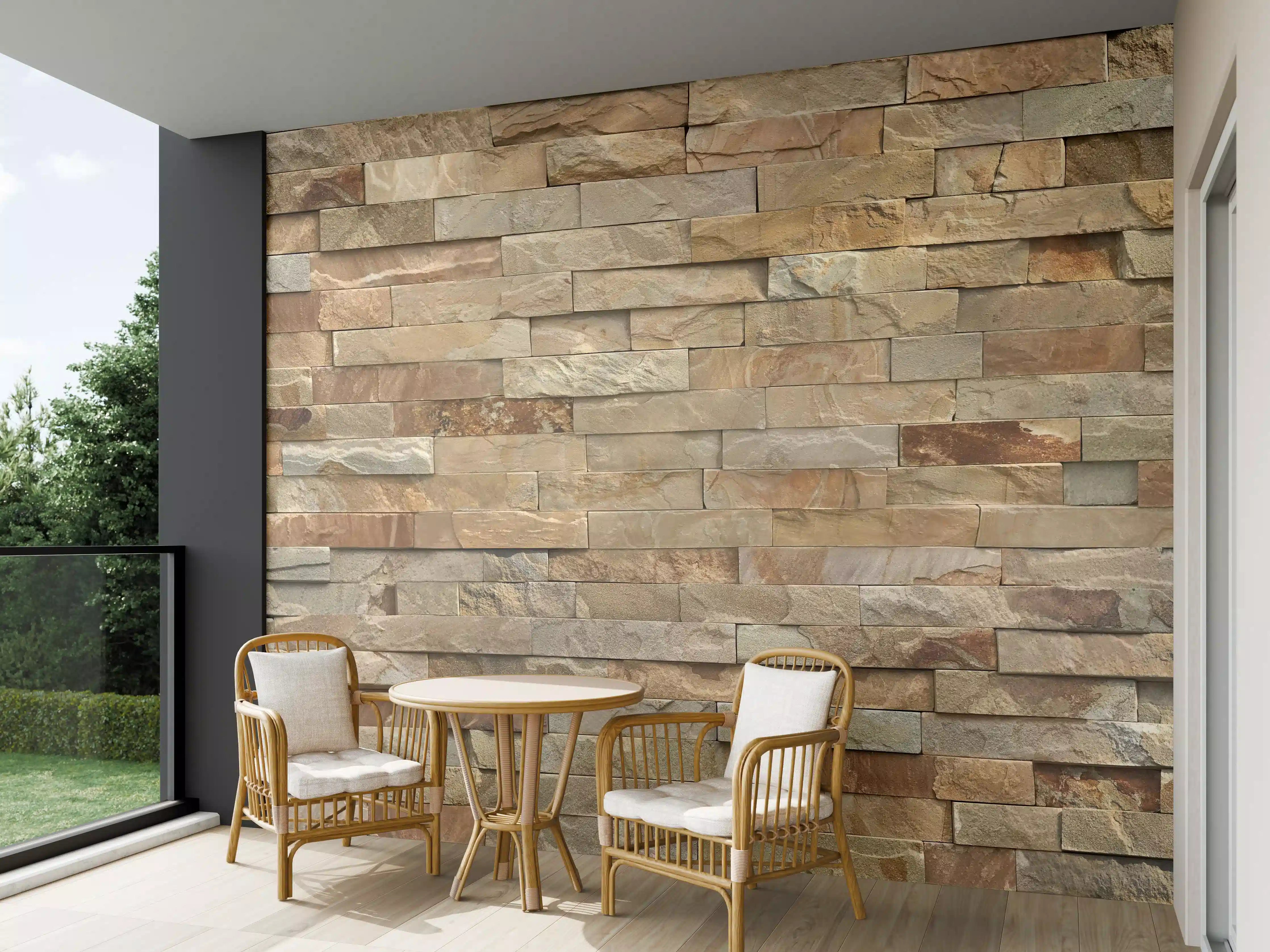 Wandverkleidung außen - Streifiges Steinwandmuster