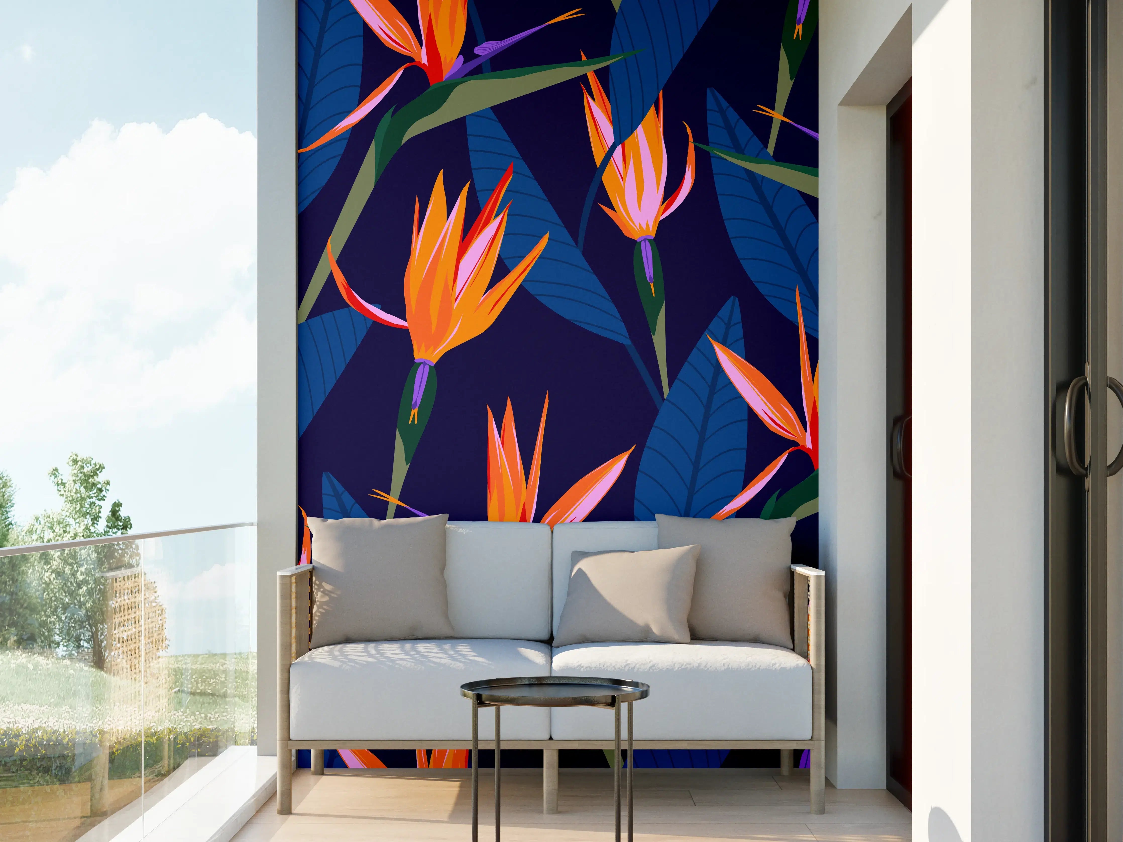 Wandverkleidung außen - Strelitzia Nacht – Tropische Blumen