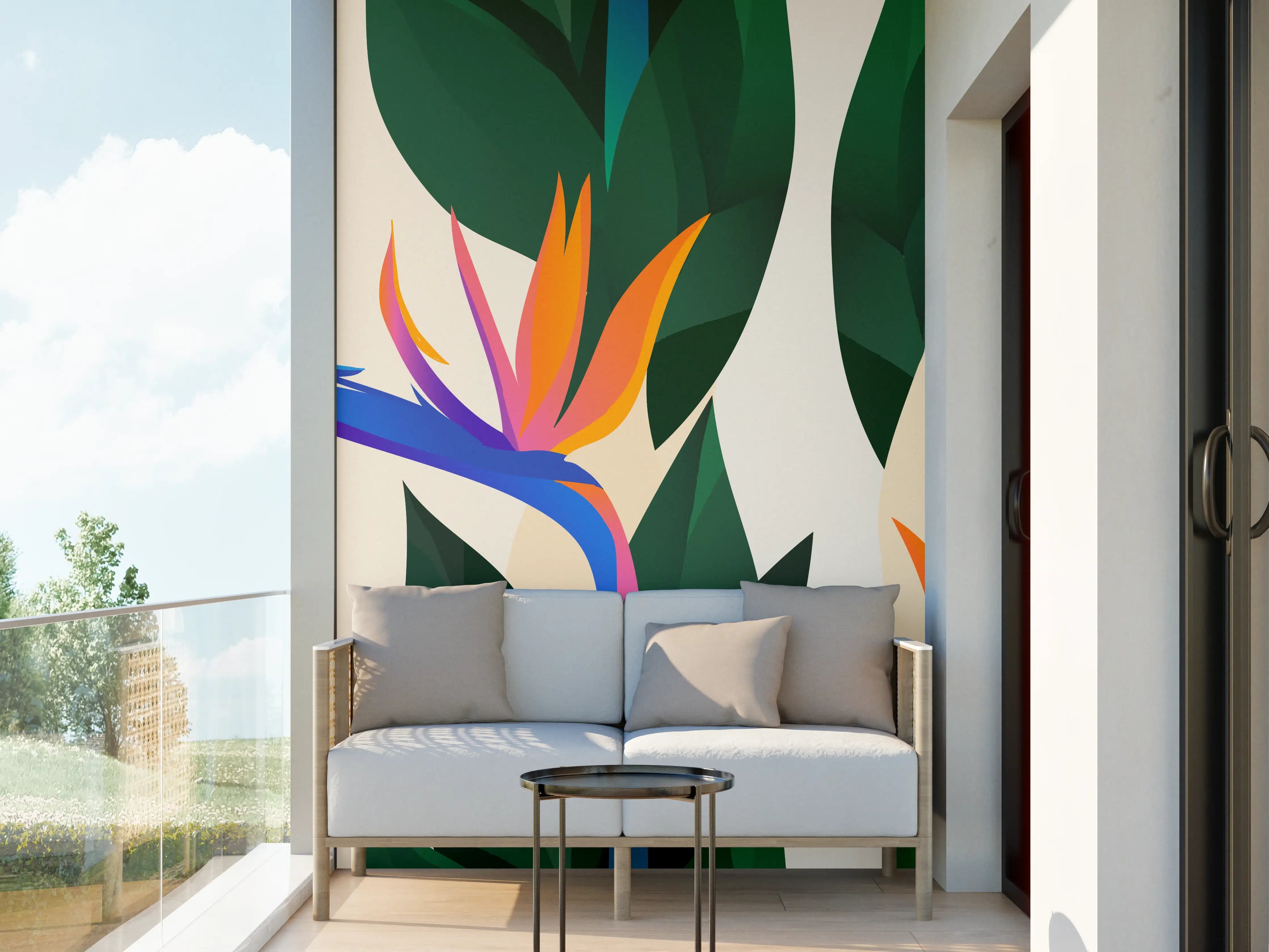 Wandverkleidung außen - Strelitzia Tropic Blumenmuster