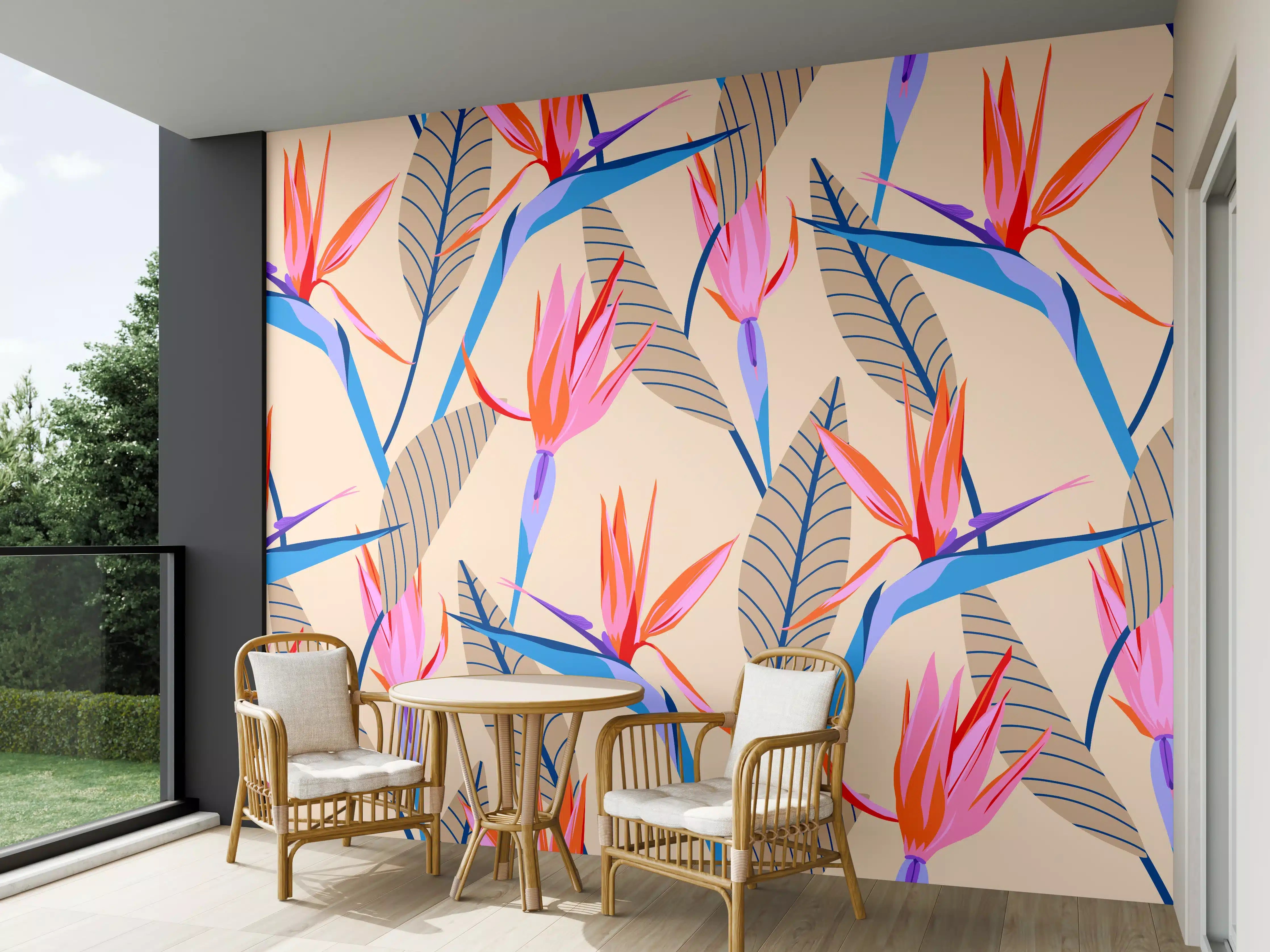 Wandverkleidung außen - Strelitzia Tropic Rosa-Beige
