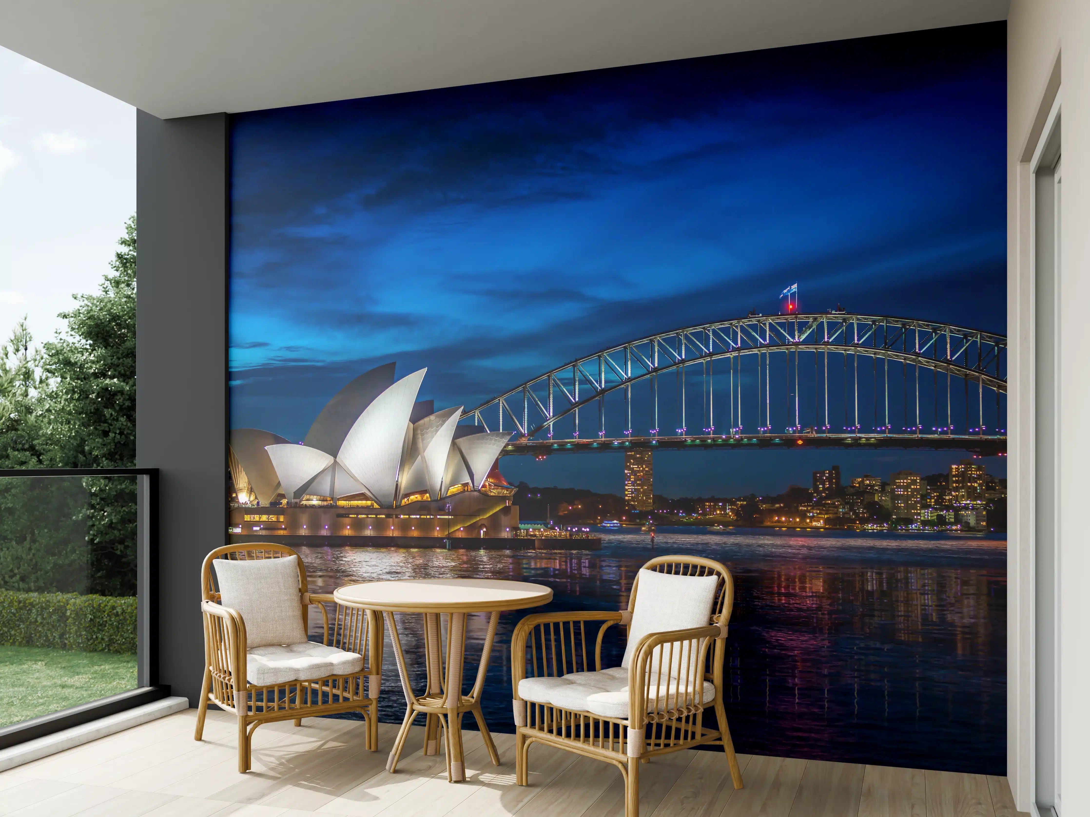 Wandverkleidung außen - Sydney Harbour Bridge bei Nacht