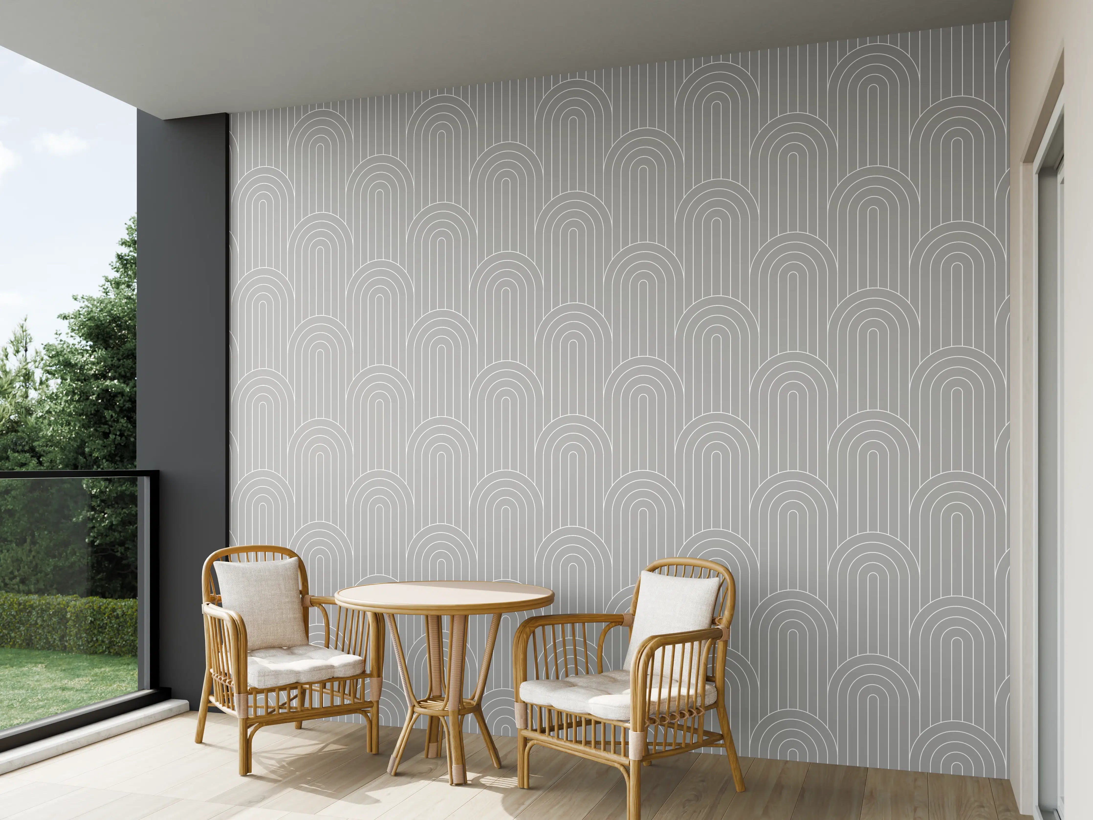 Wandverkleidung außen - Symmetrische Arcatemarmor-Textur in Grau