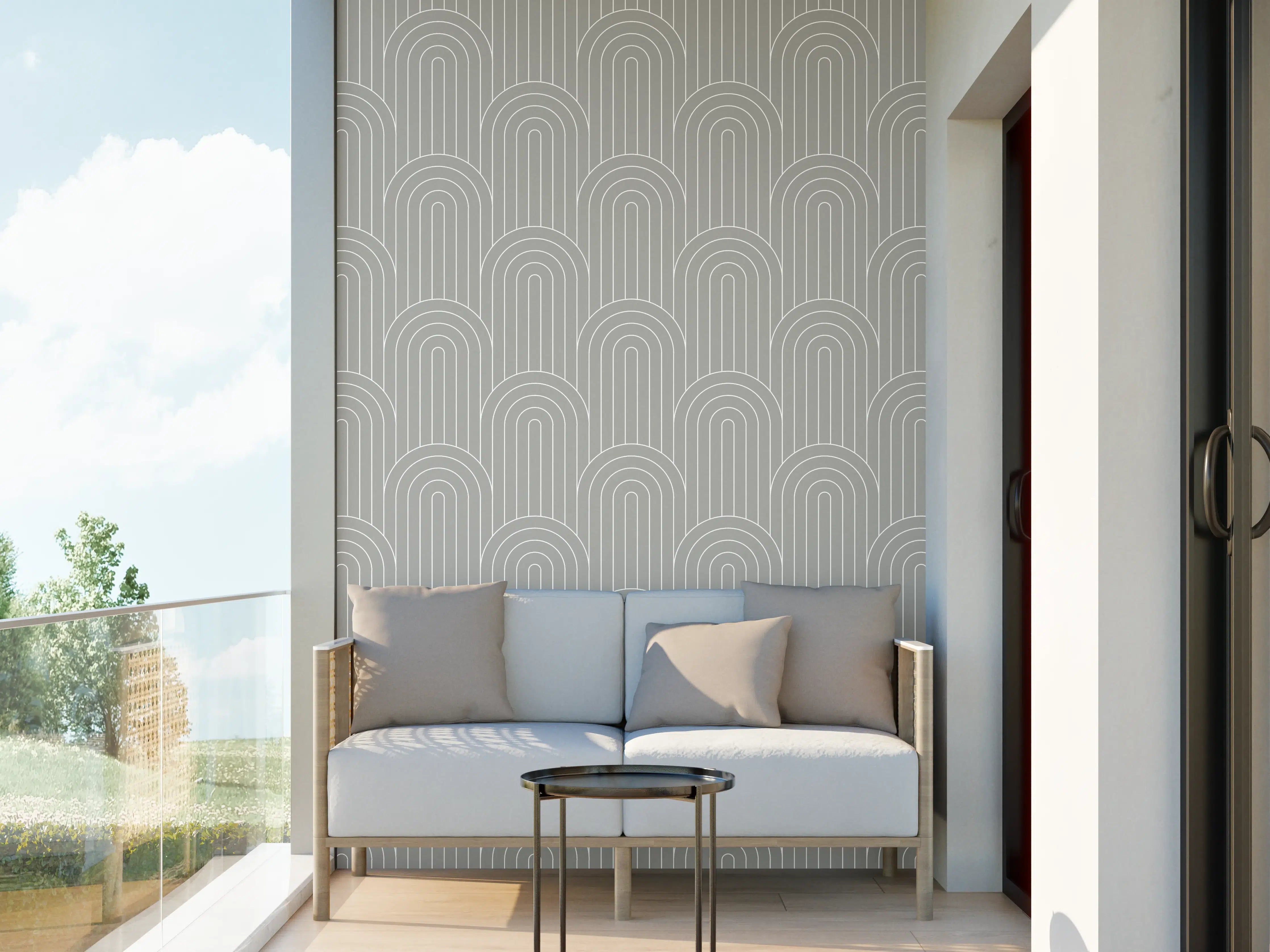 Wandverkleidung außen - Symmetrische Arcatemarmor-Textur in Grau