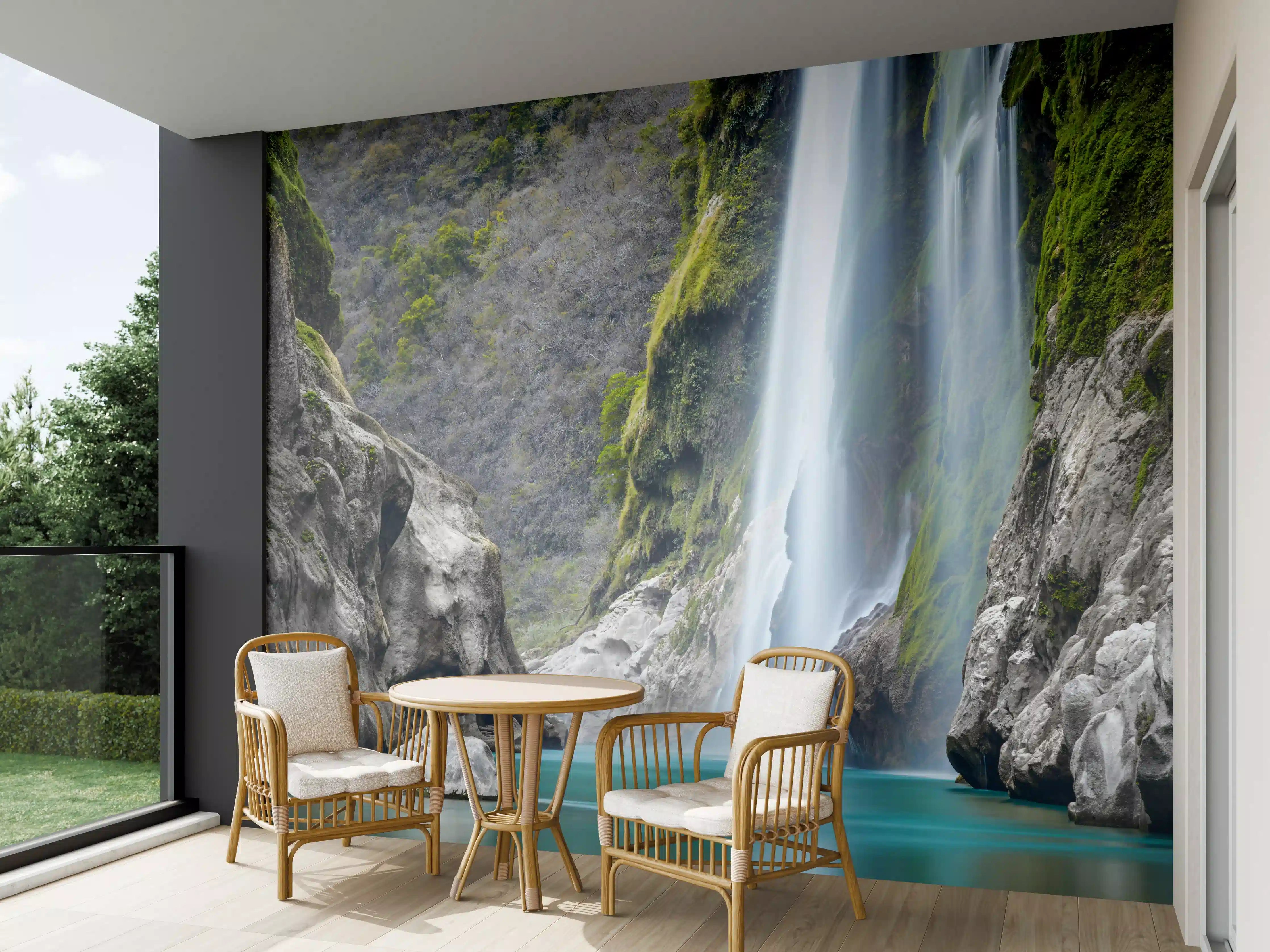 Wandverkleidung außen - Tamul-Wasserfall am Fluss Tampaon