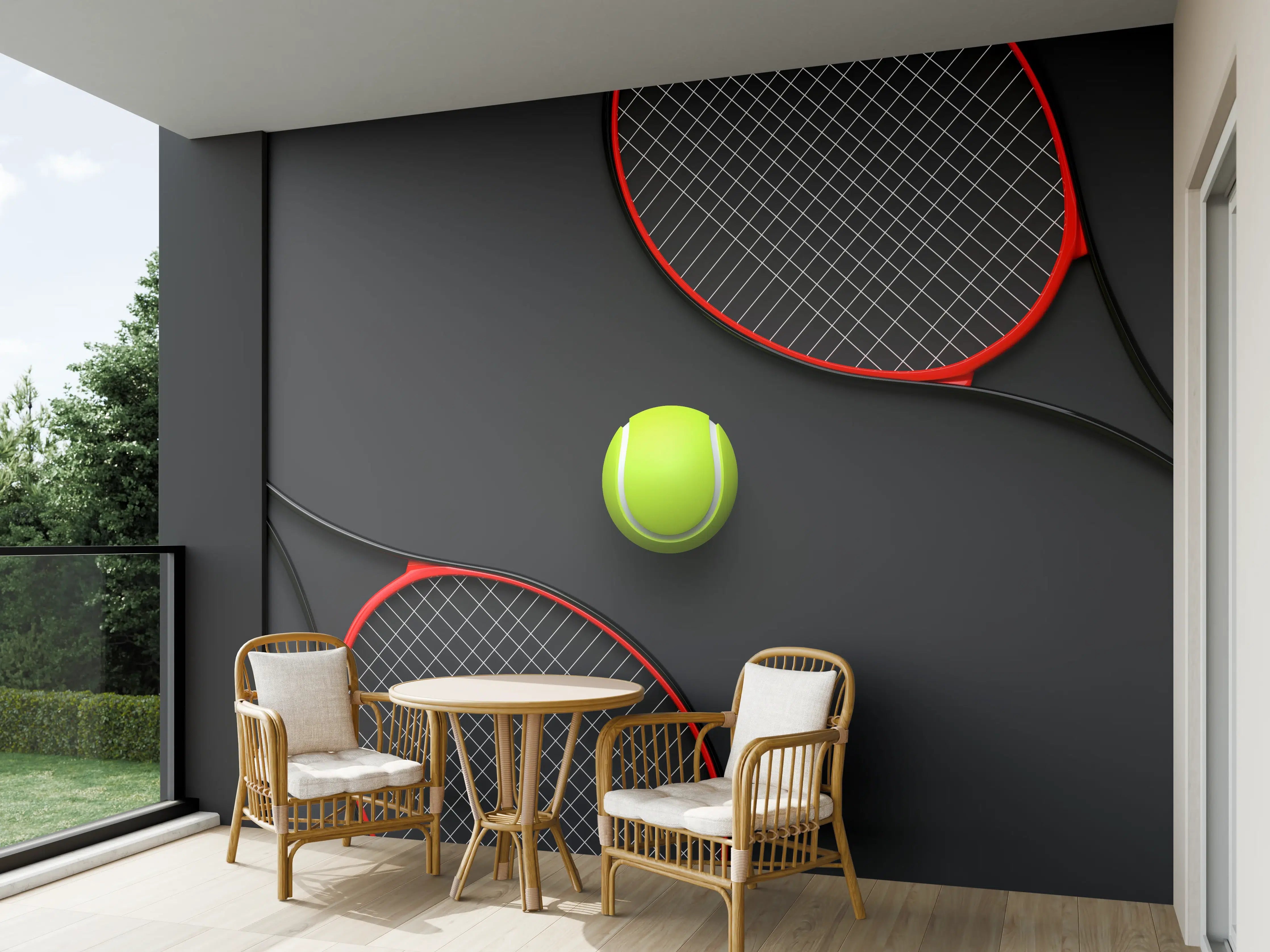 Wandverkleidung außen - Tennis - 3D Render