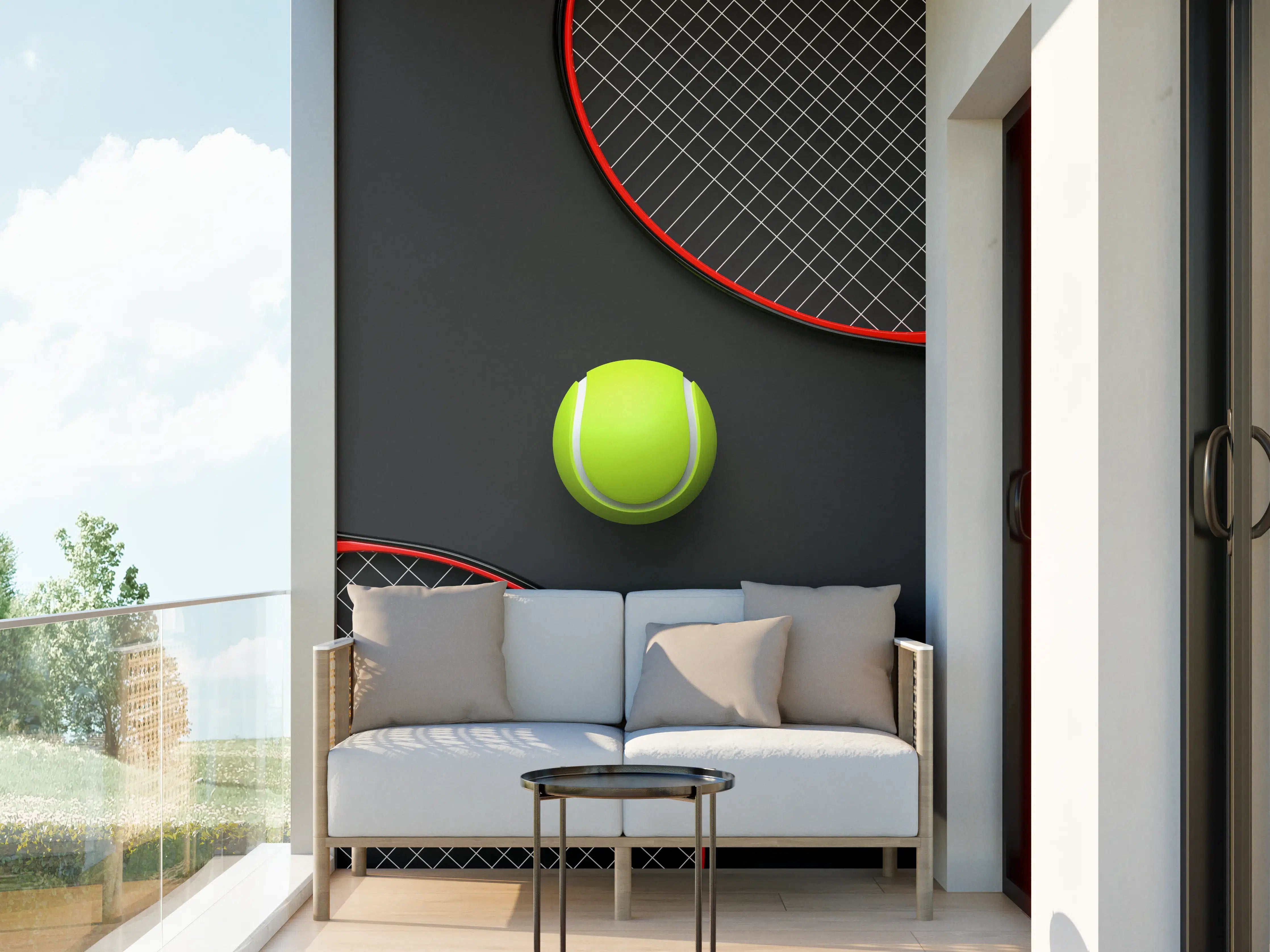 Wandverkleidung außen - Tennis - 3D Render