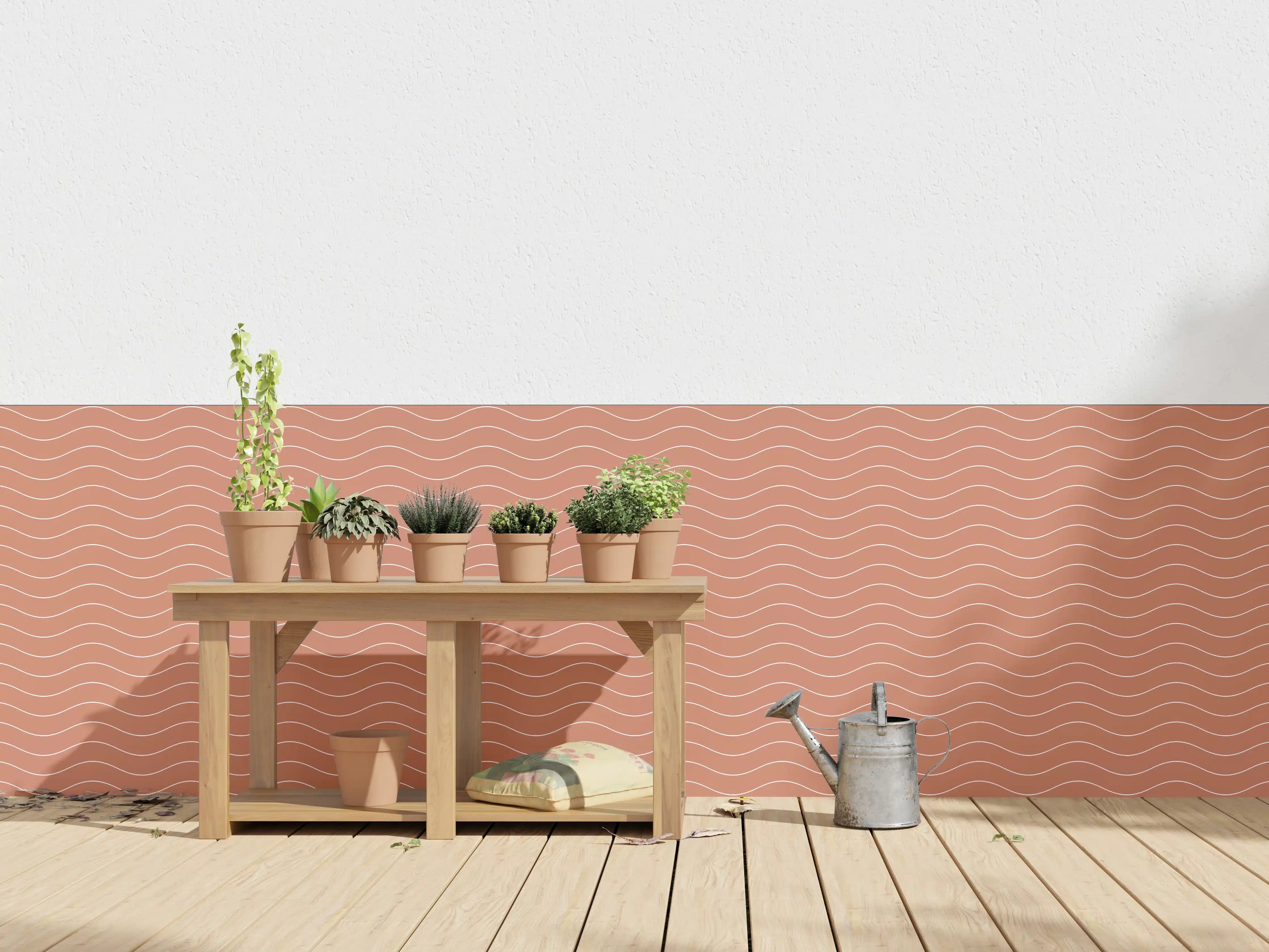 Wandverkleidung außen - Terracotta-Wand mit Wellenmuster