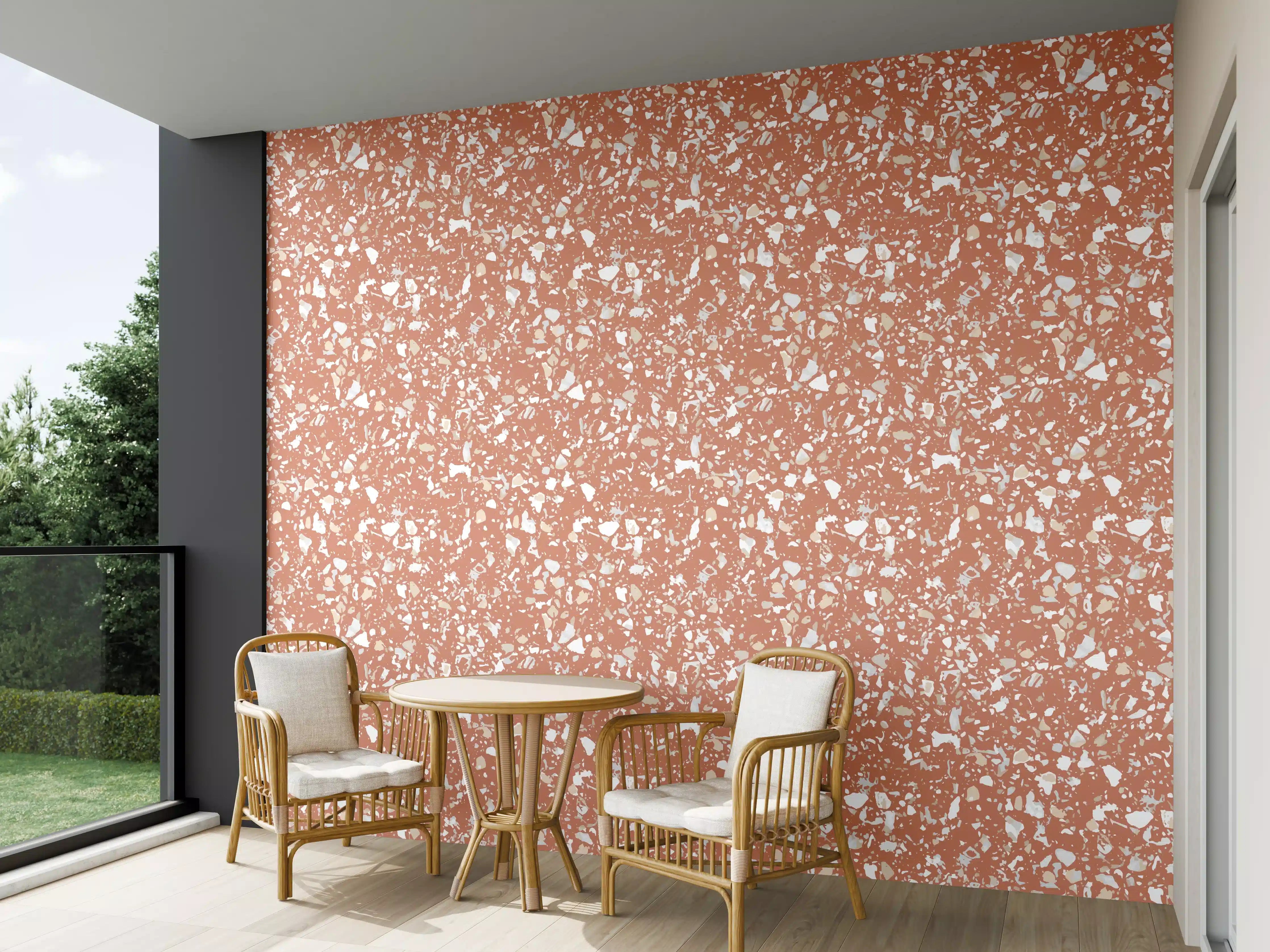 Wandverkleidung außen - Terrazzo-Terracotta-Design