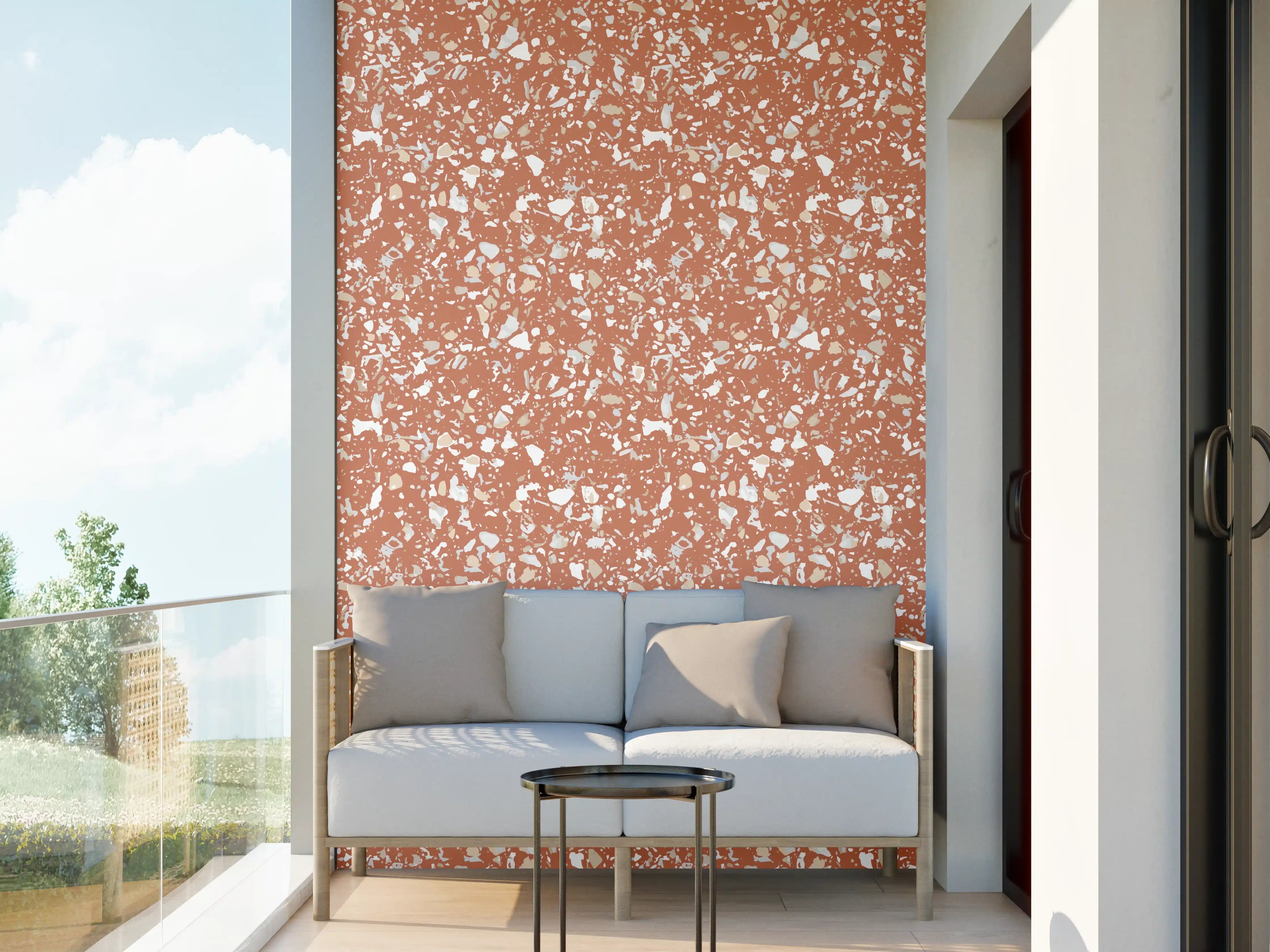 Wandverkleidung außen - Terrazzo-Terracotta-Design