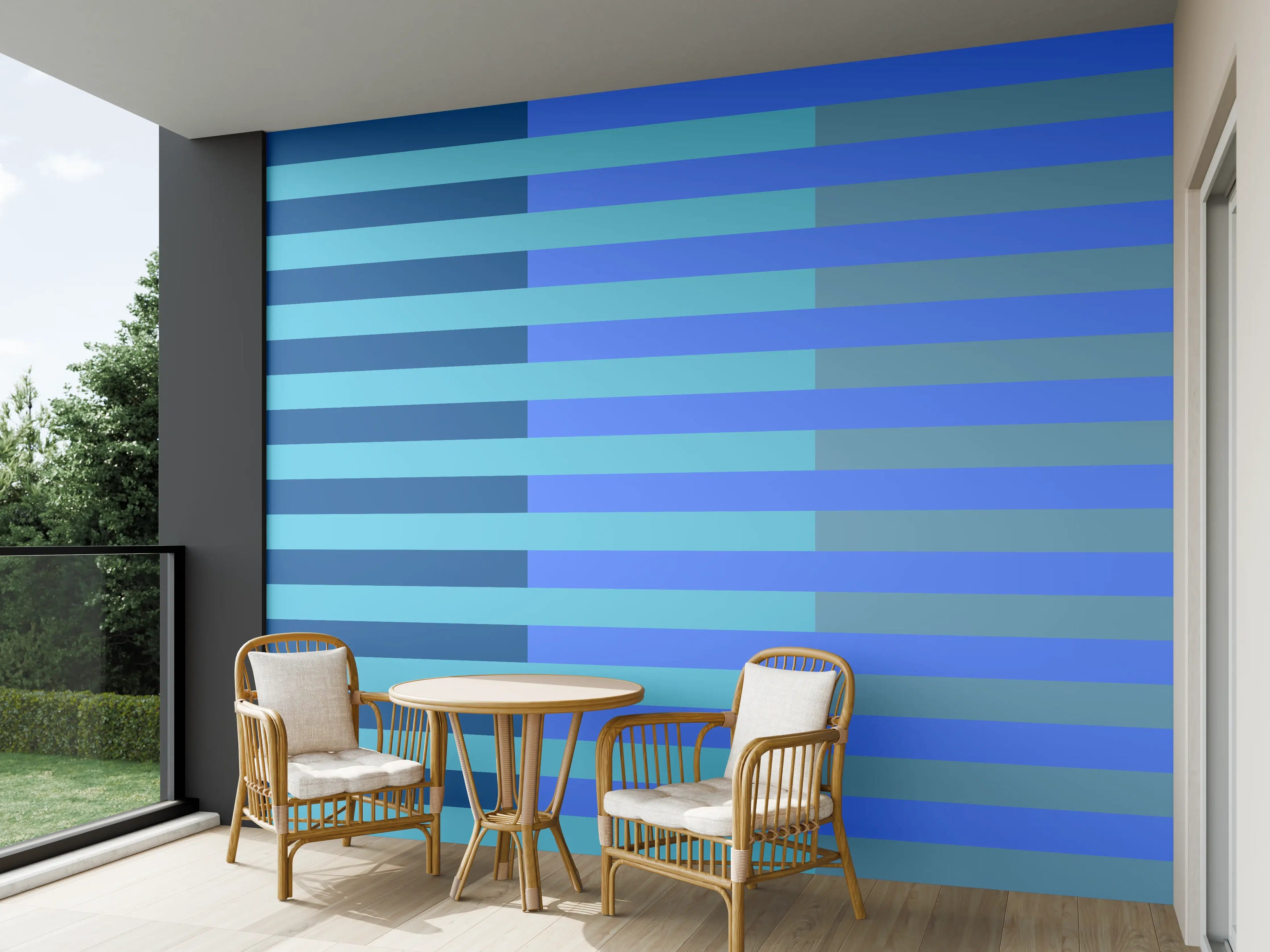 Wandverkleidung außen - The Blues - Multy Stripes - Cornflower