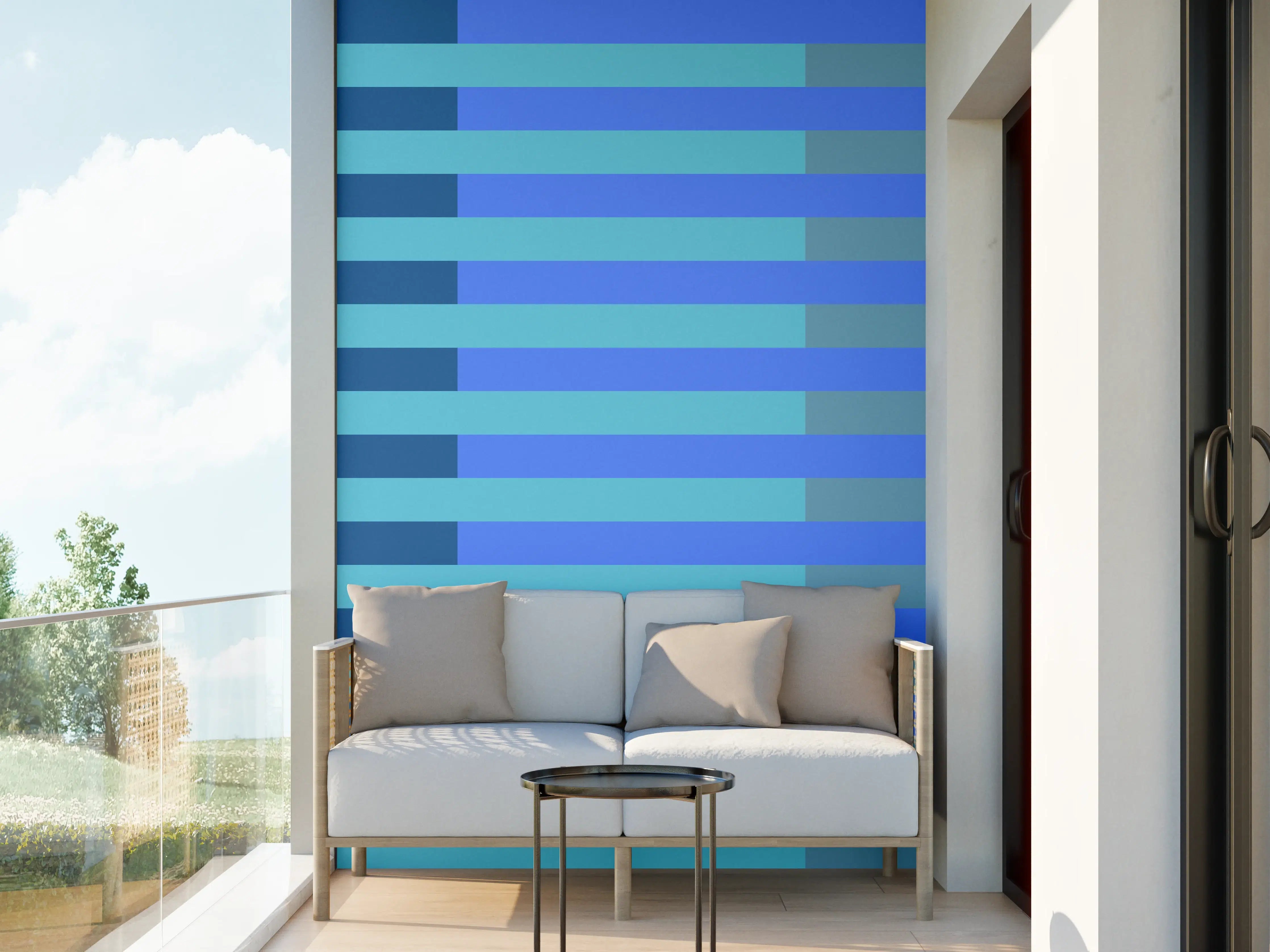 Wandverkleidung außen - The Blues - Multy Stripes - Cornflower