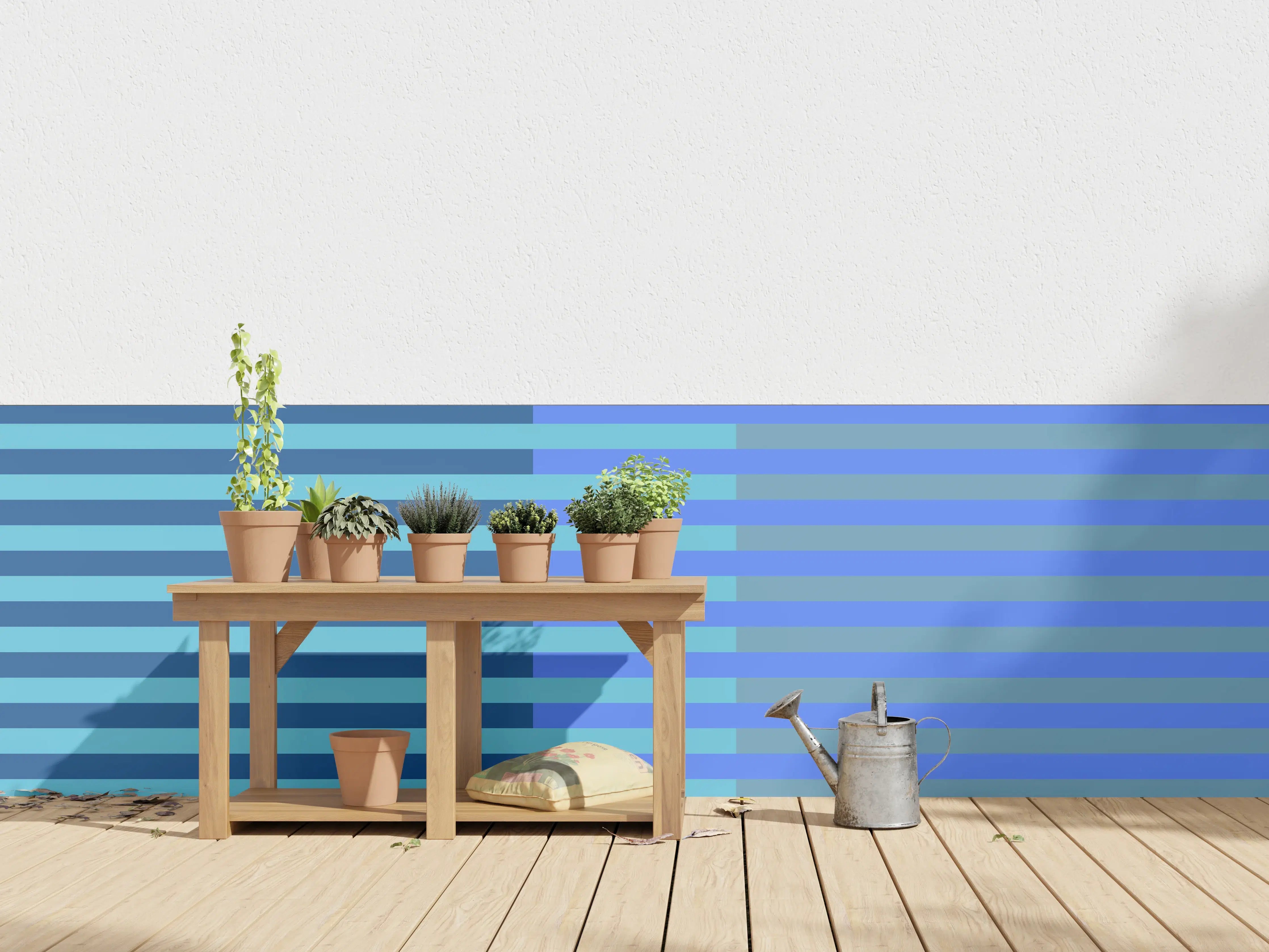 Wandverkleidung außen - The Blues - Multy Stripes - Cornflower