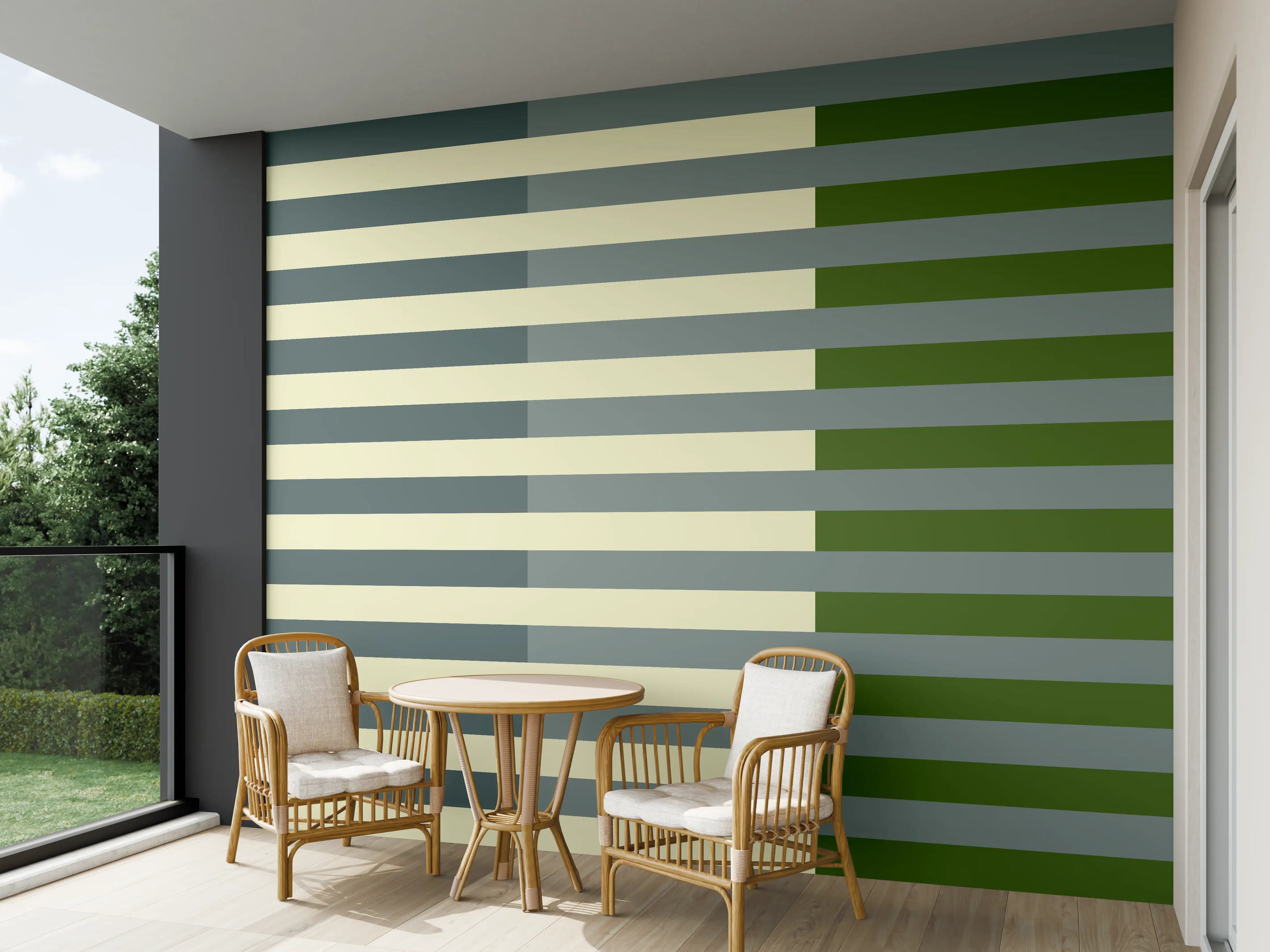 Wandverkleidung außen - The Greens - Multy Stripes - Avocado