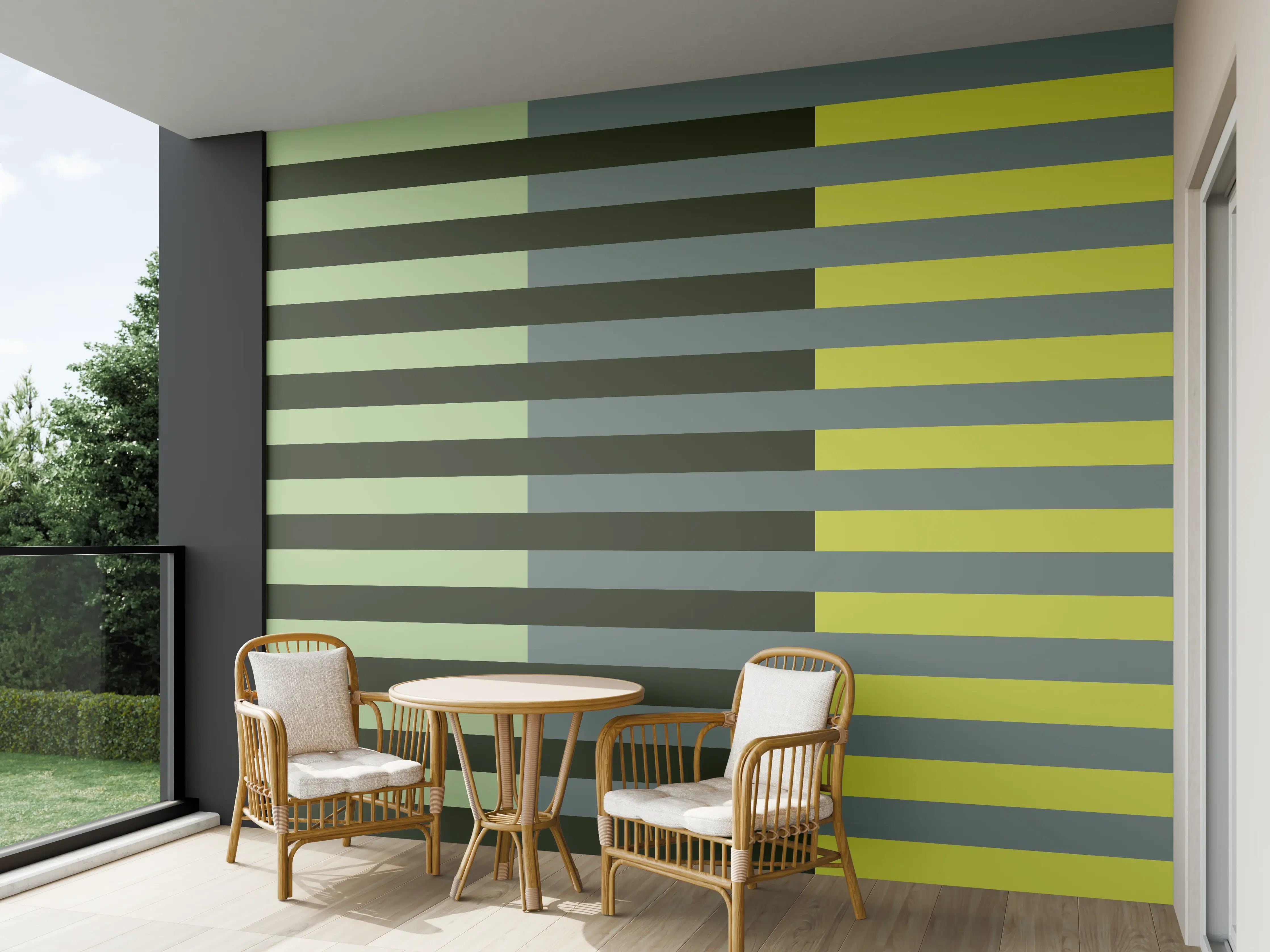 Wandverkleidung außen - The Greens - Multy Stripes - Matcha