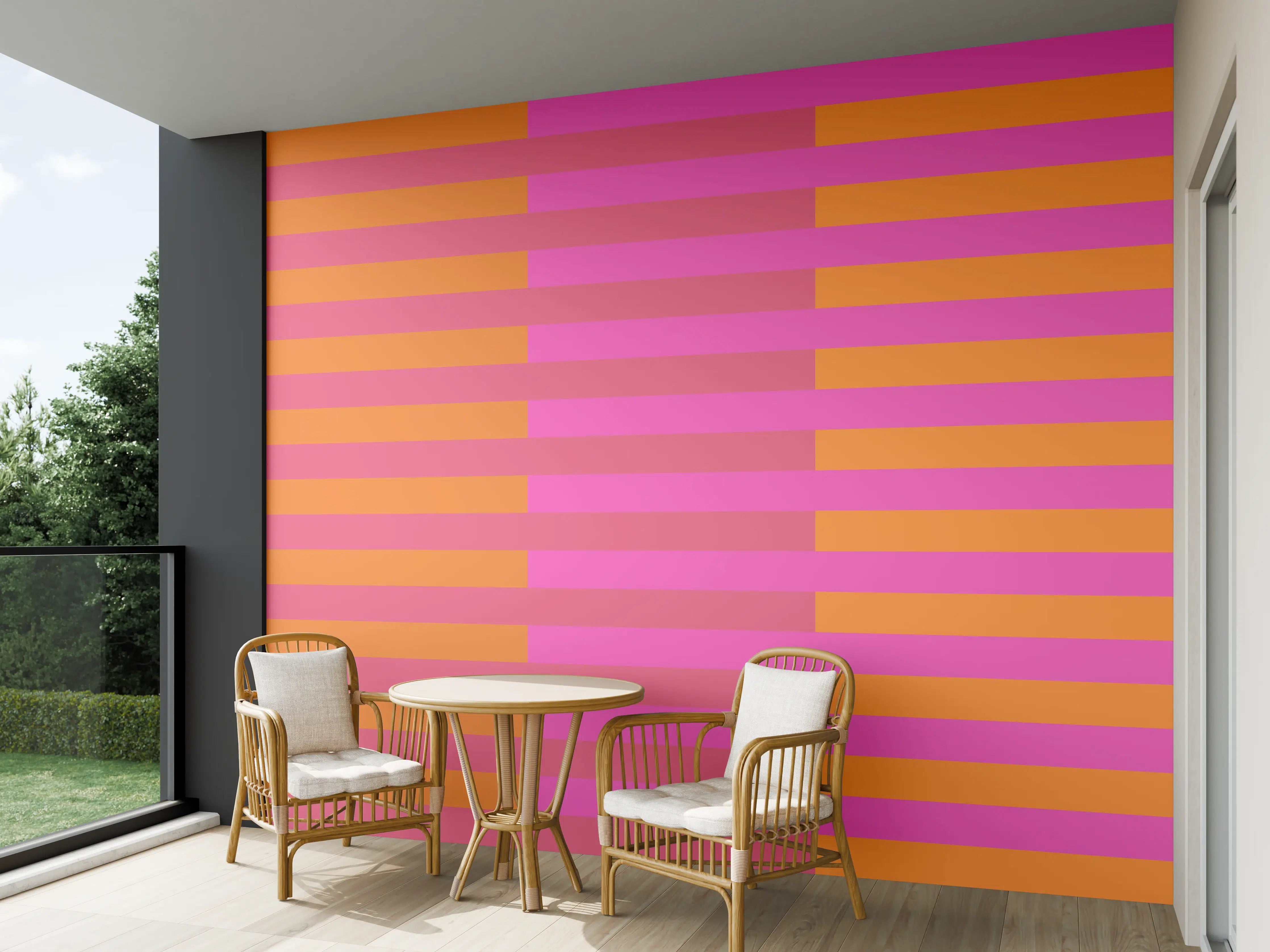 Wandverkleidung außen - The Oranges - Multy Stripes - Fuchsia