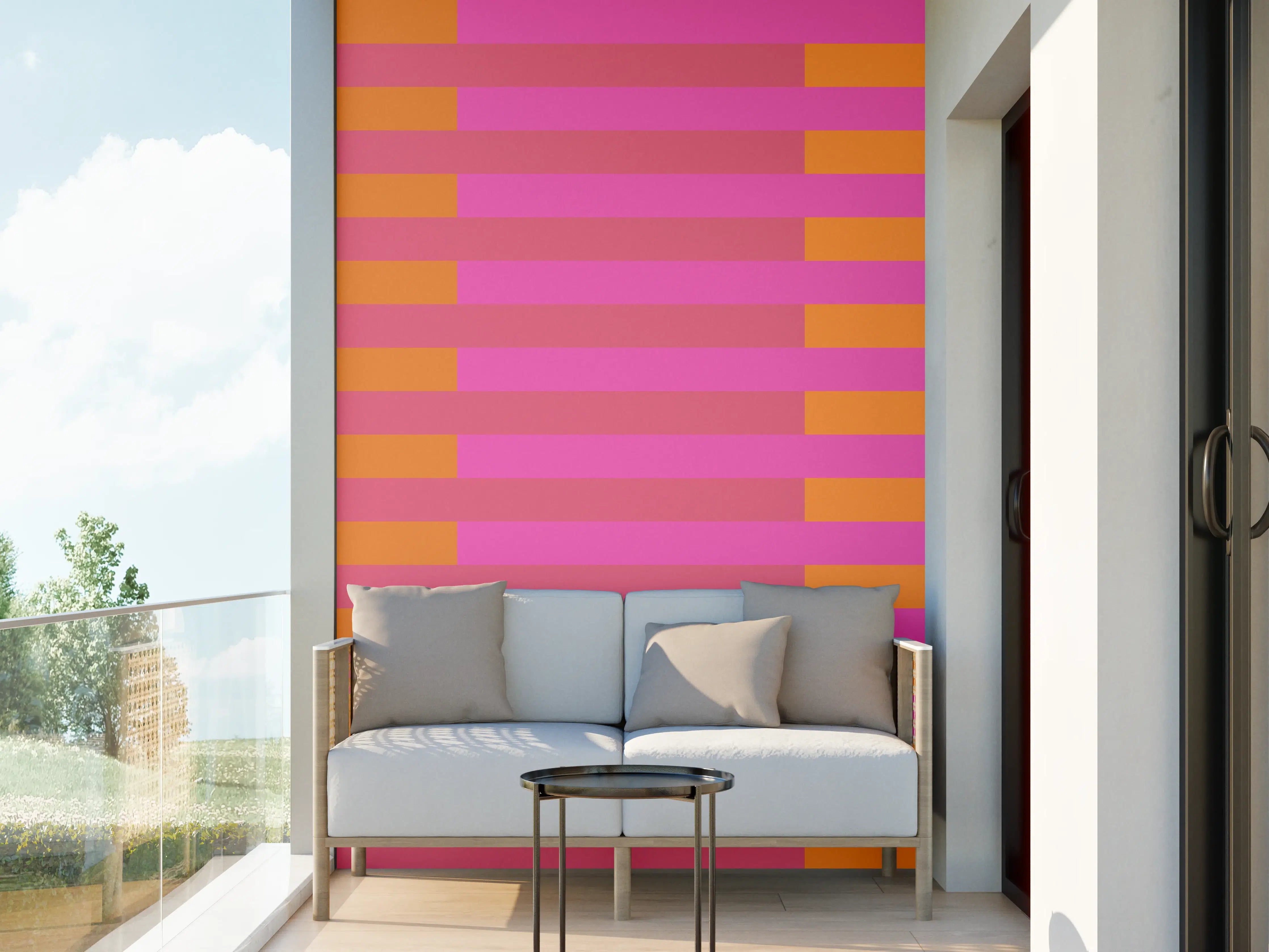 Wandverkleidung außen - The Oranges - Multy Stripes - Fuchsia