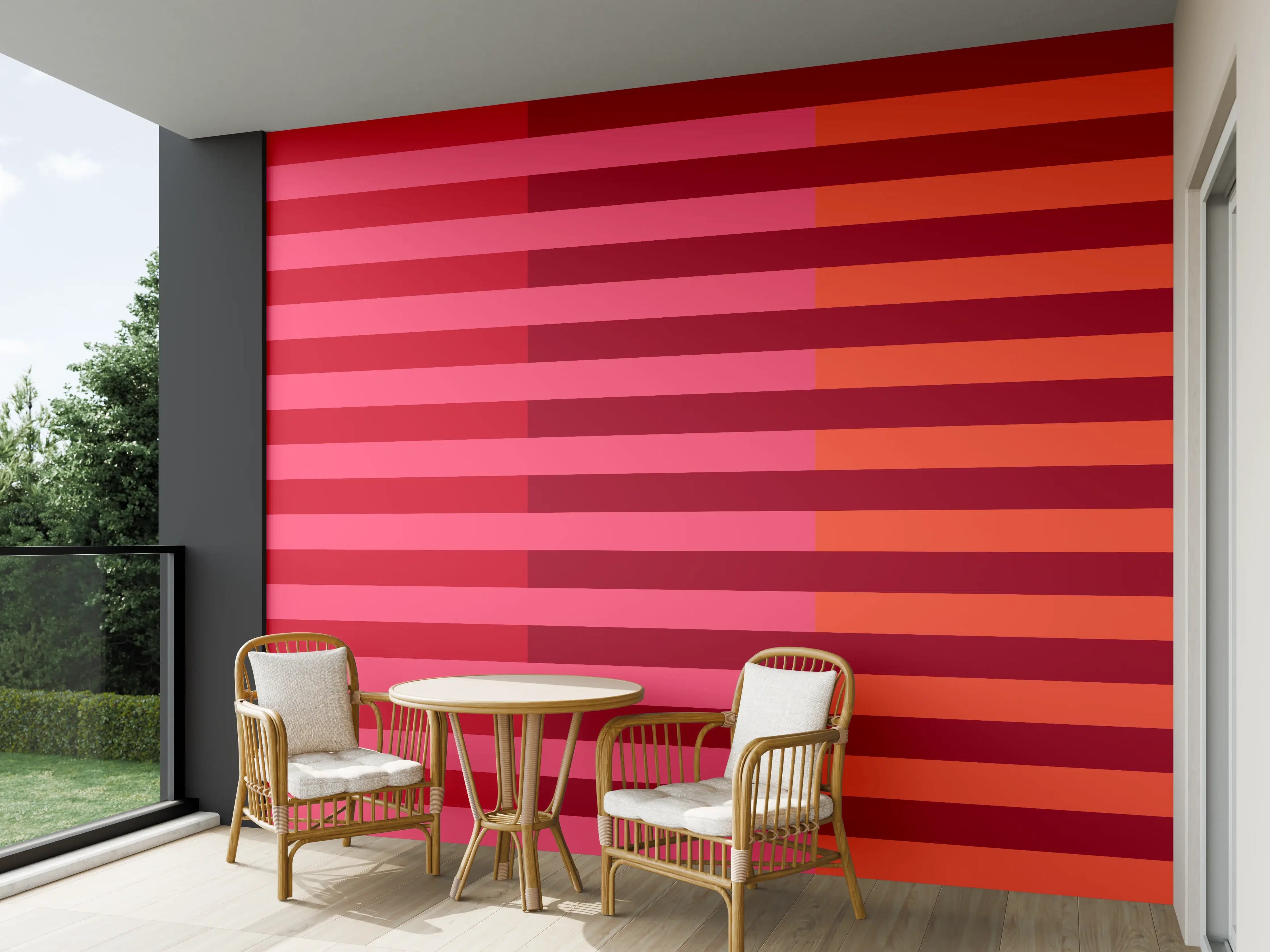Wandverkleidung außen - The Reds - Multy Stripes - Pomegranate