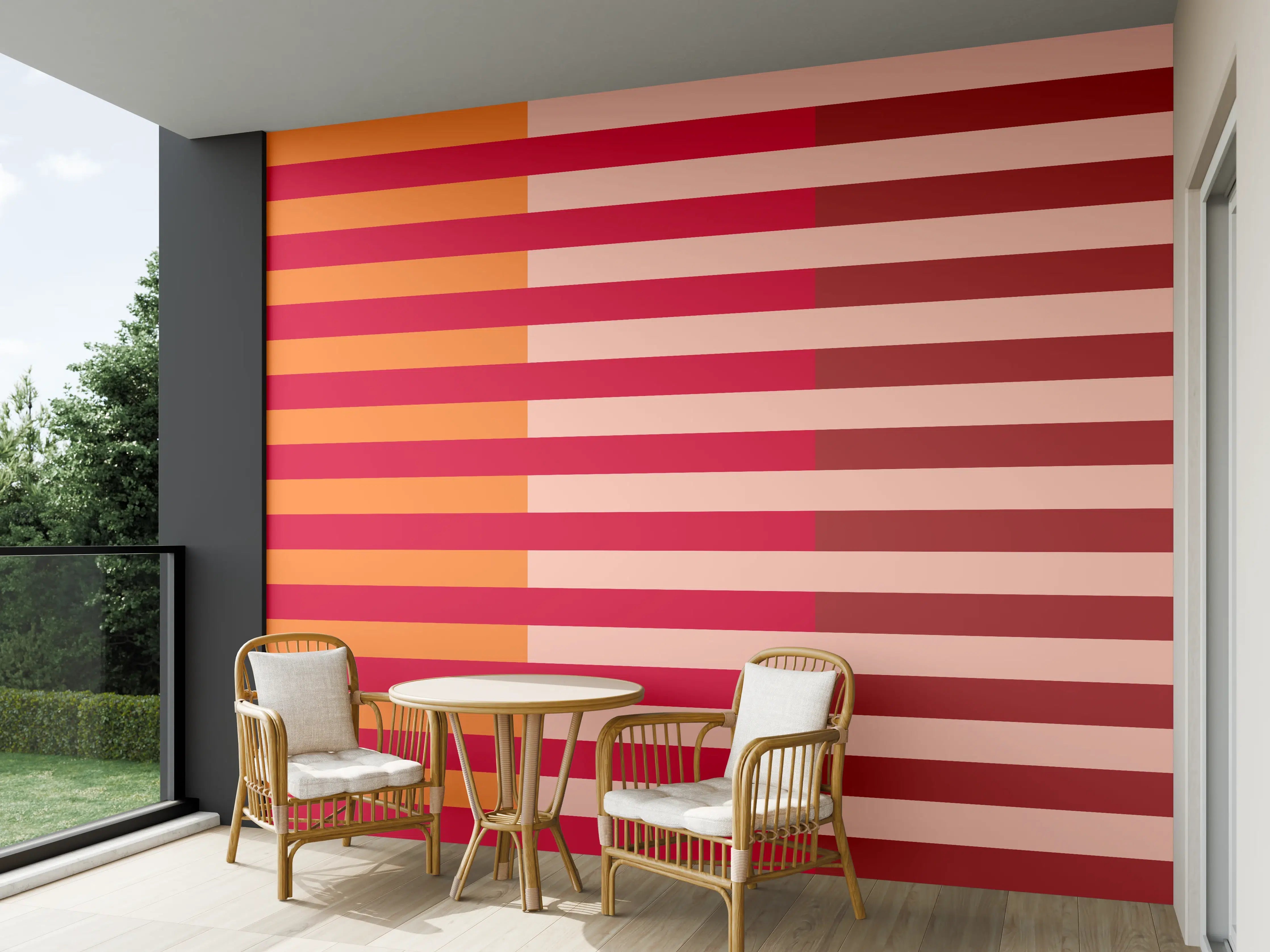 Wandverkleidung außen - The Reds - Multy Stripes - Sangria