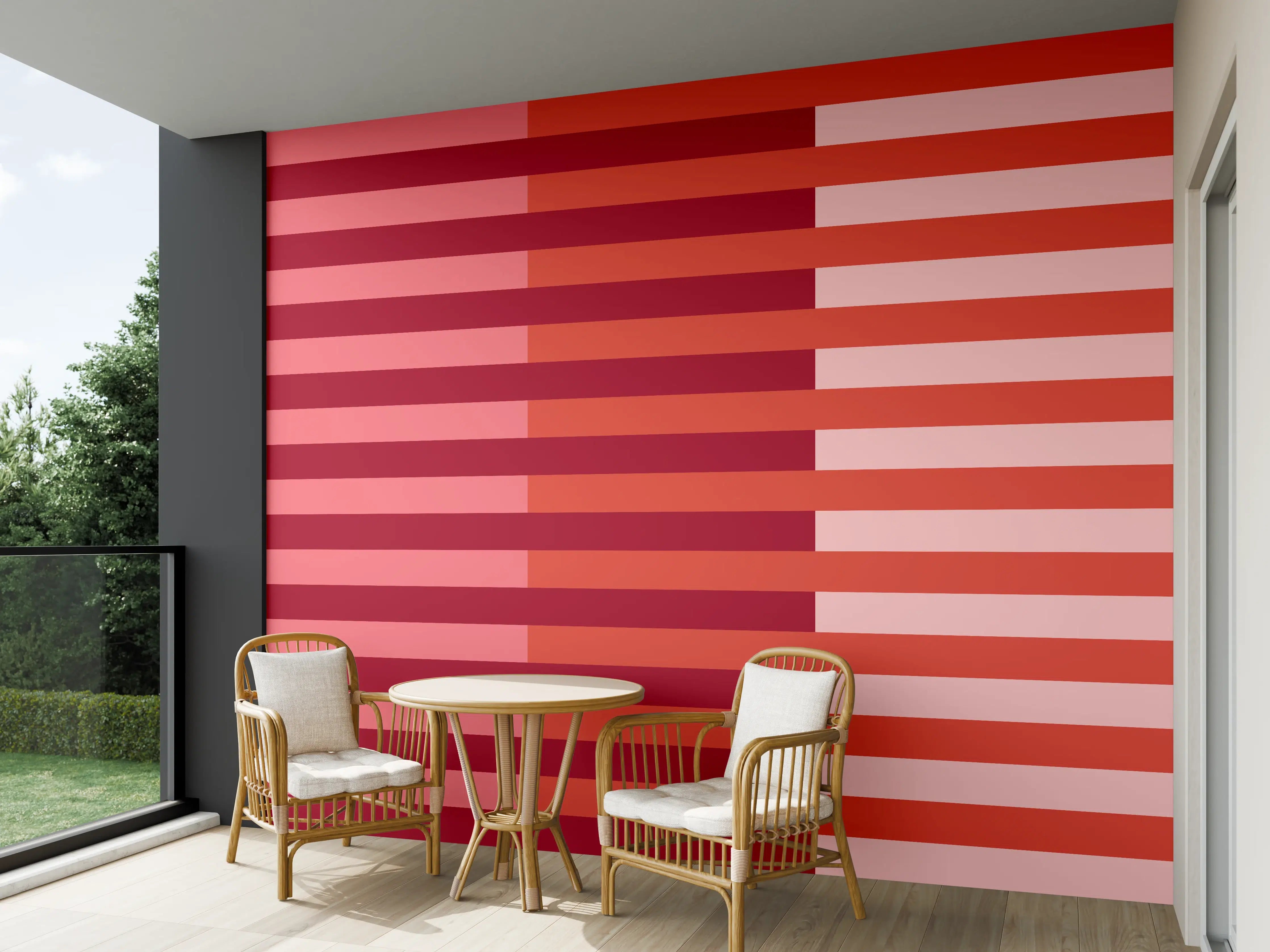 Wandverkleidung außen - The Reds - Multy Stripes - Tomato