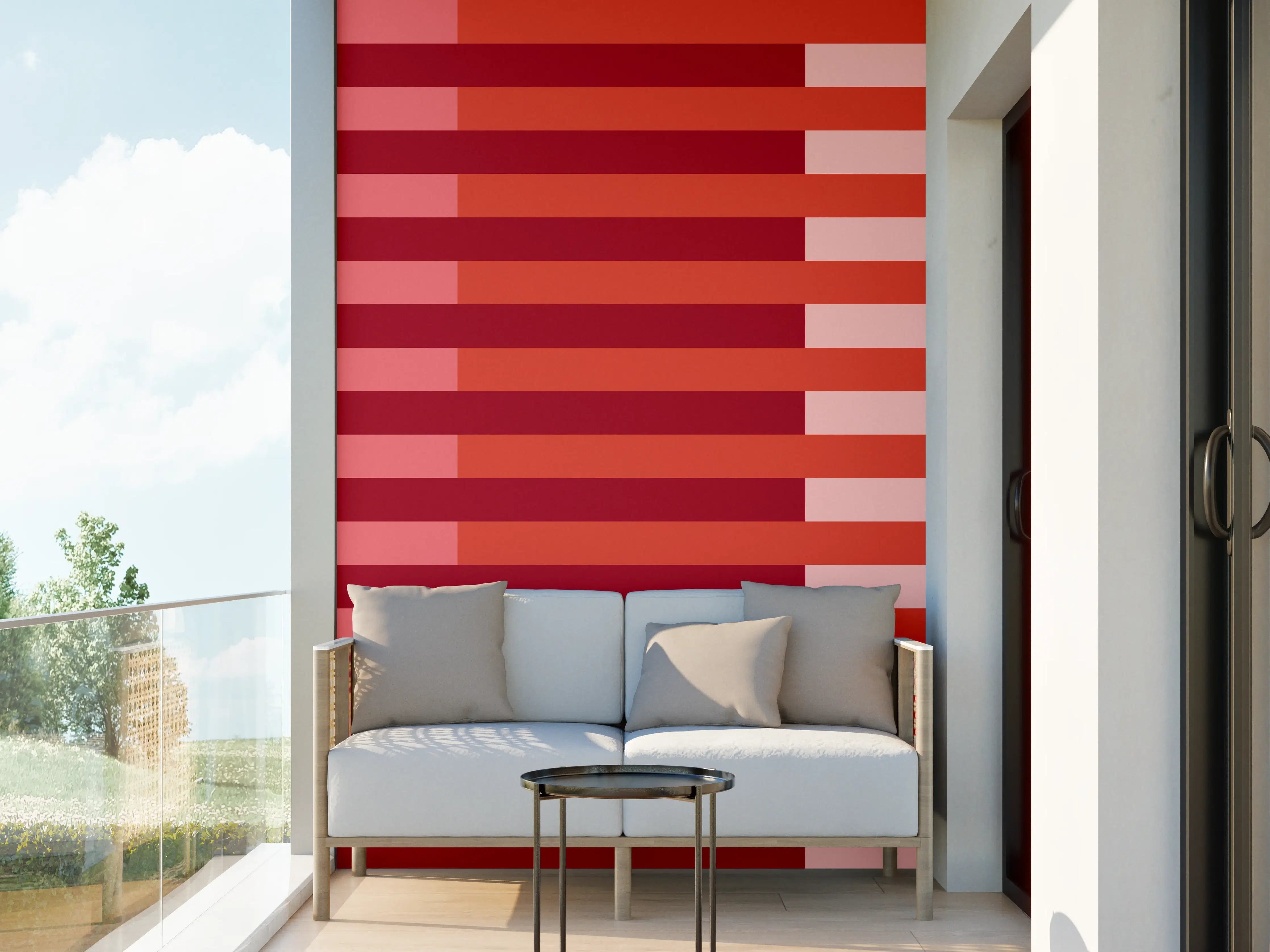 Wandverkleidung außen - The Reds - Multy Stripes - Tomato