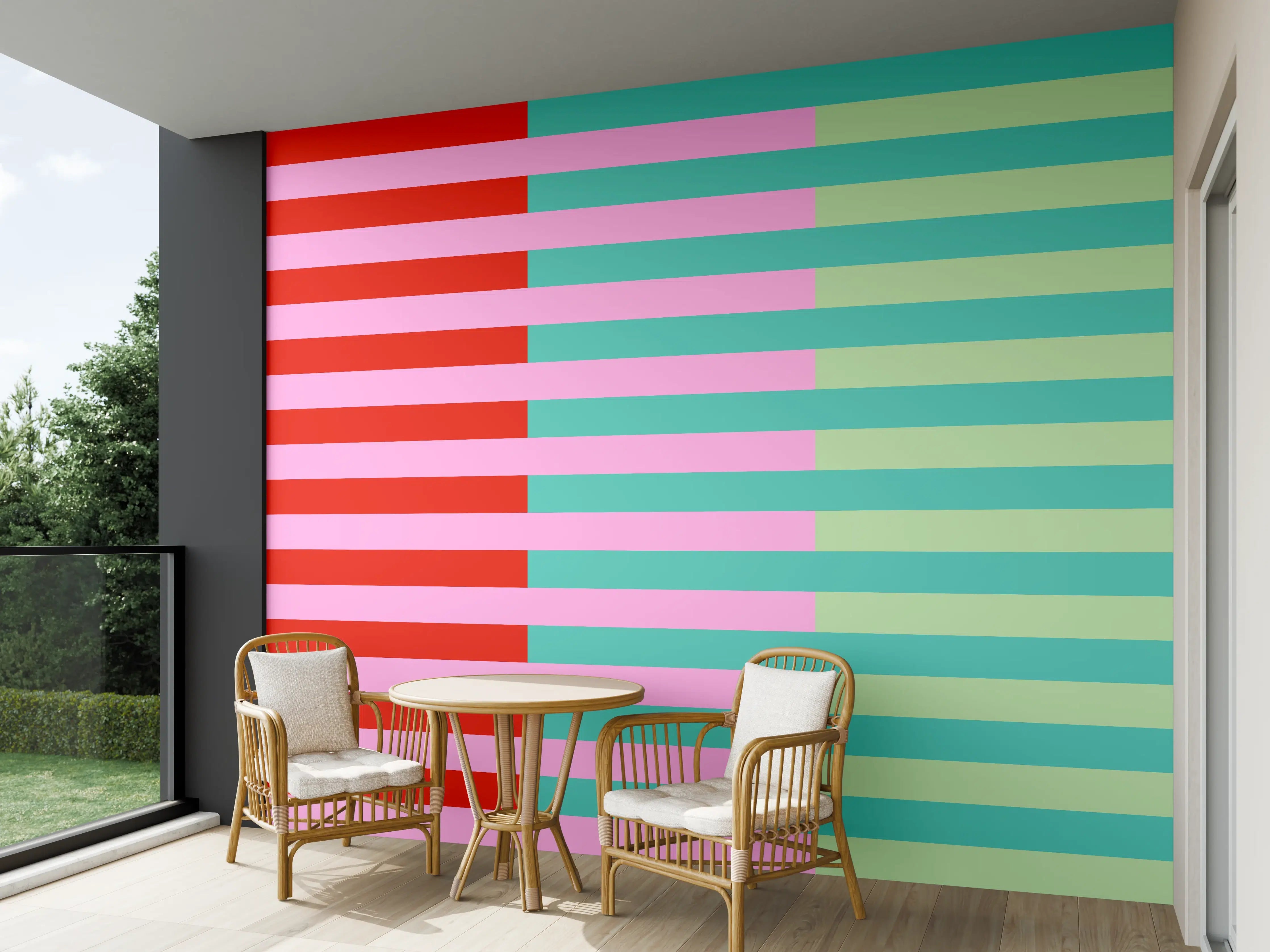 Wandverkleidung außen - The Springs - Multy Stripes - Peony