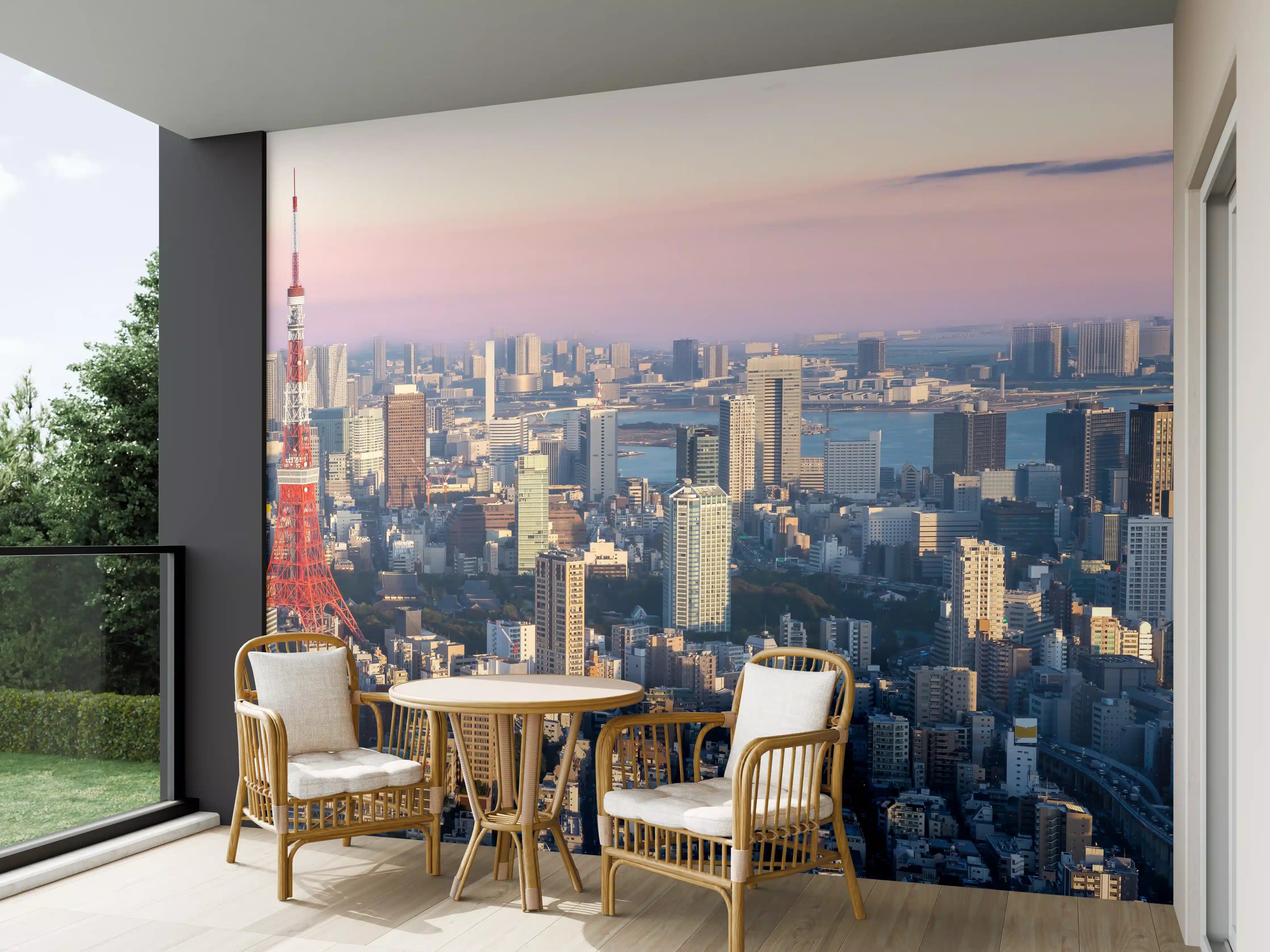 Wandverkleidung außen - Tokio Skyline mit Tokyo Tower