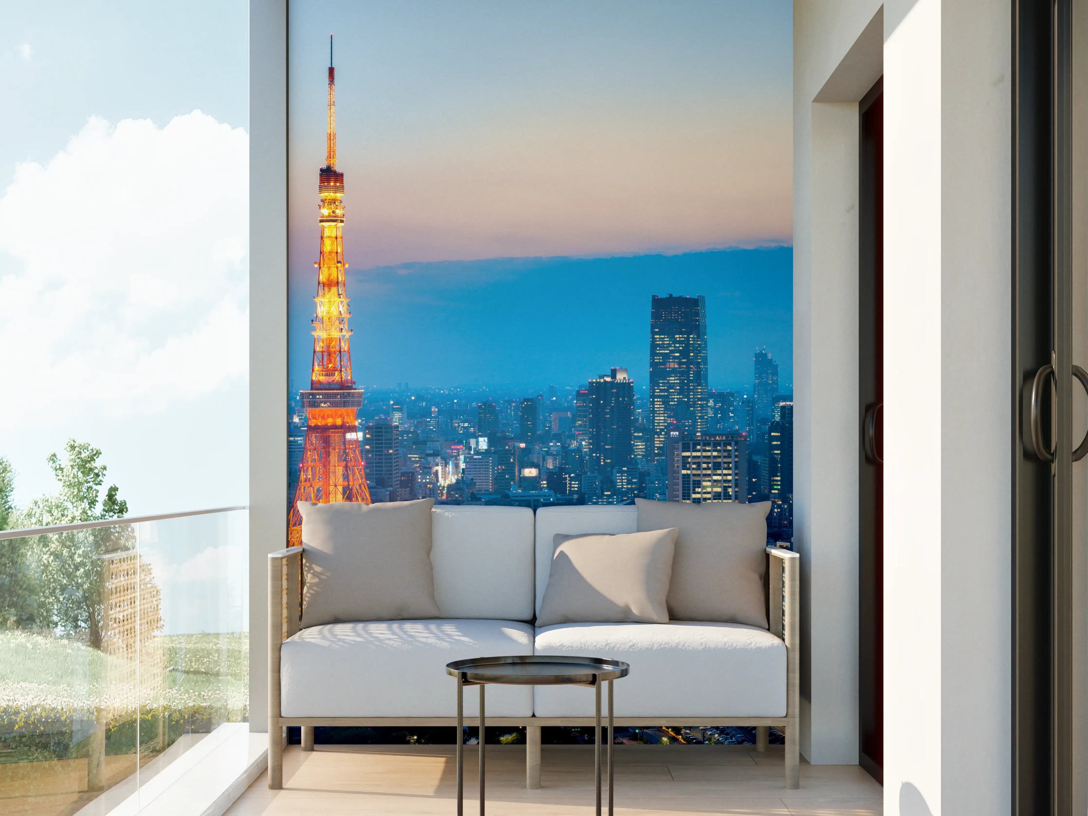 Wandverkleidung außen - Tokyo Tower bei Nacht