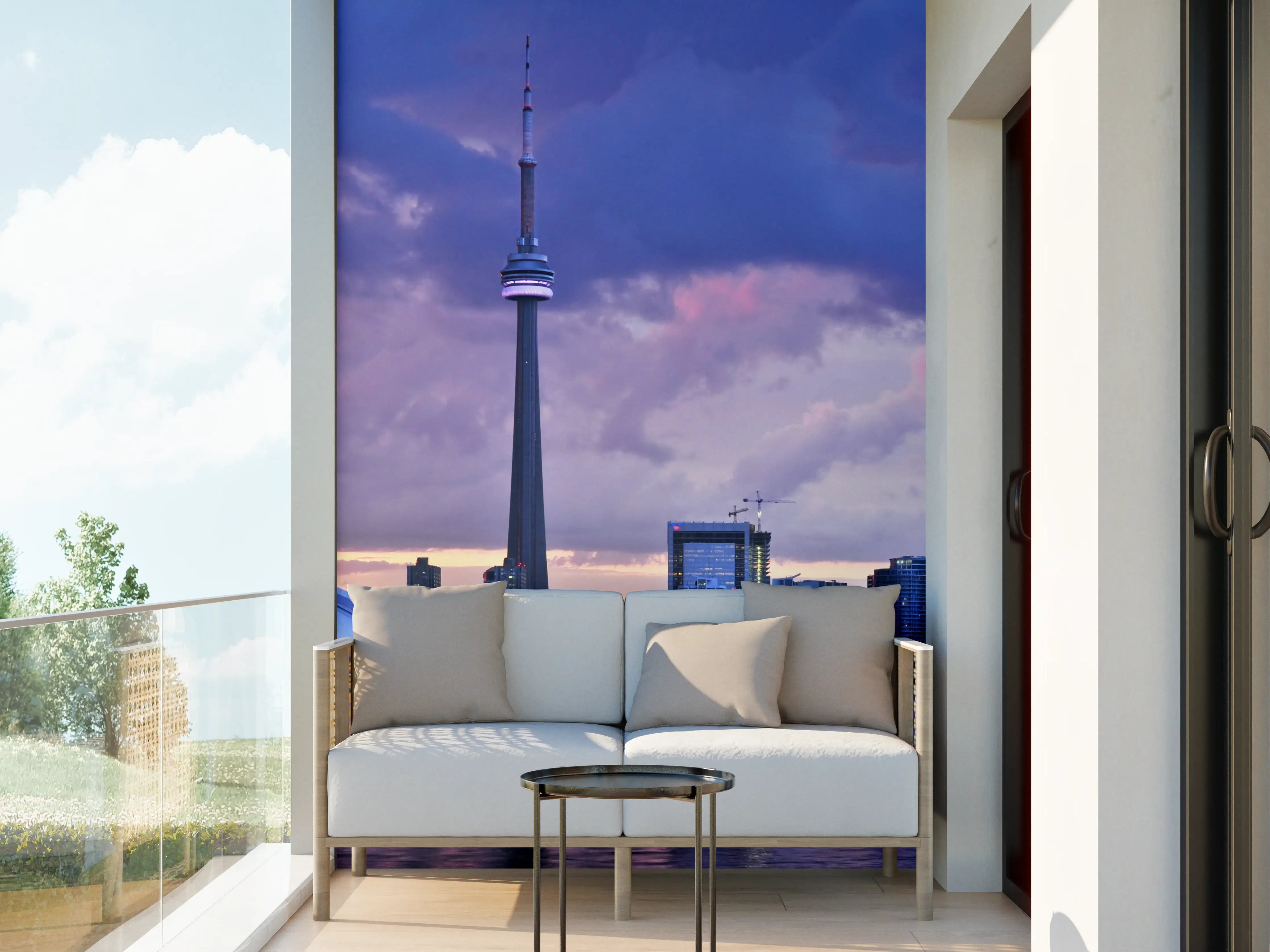 Wandverkleidung außen - Toronto Skyline bei Abendlicht