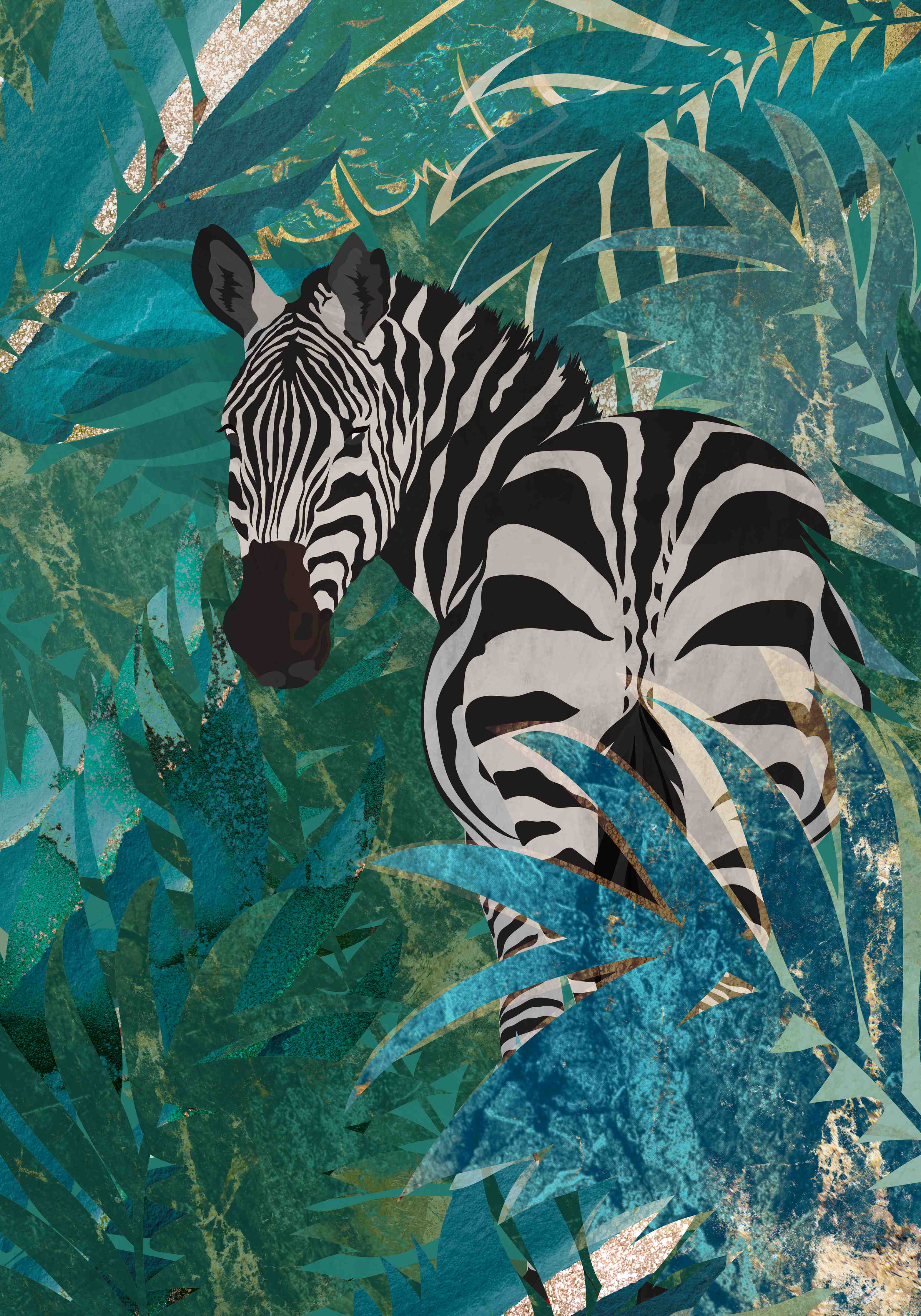 Wandverkleidung außen-Tropische Zeichnung - Zebra