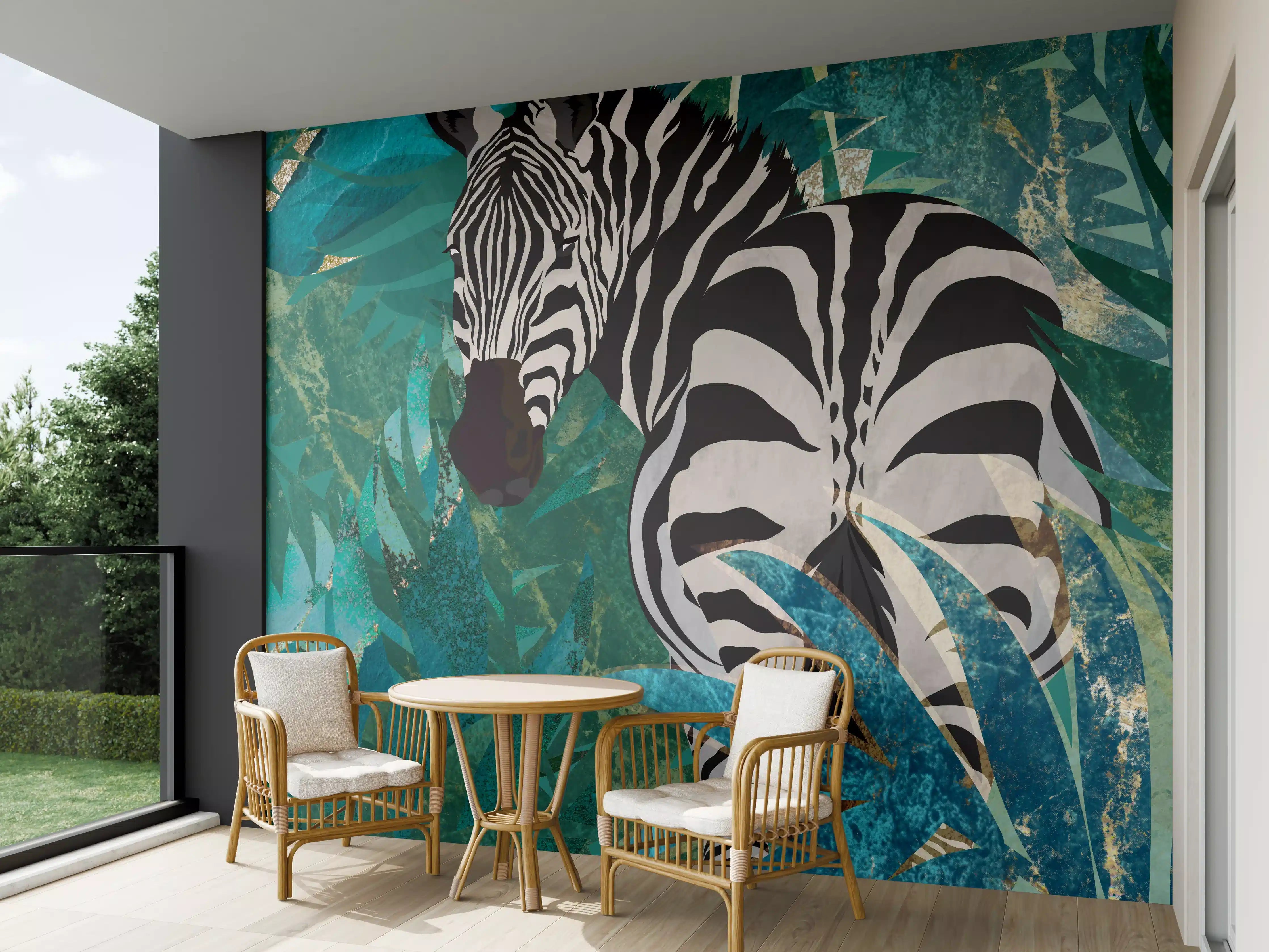 Wandverkleidung außen - Tropische Zeichnung - Zebra