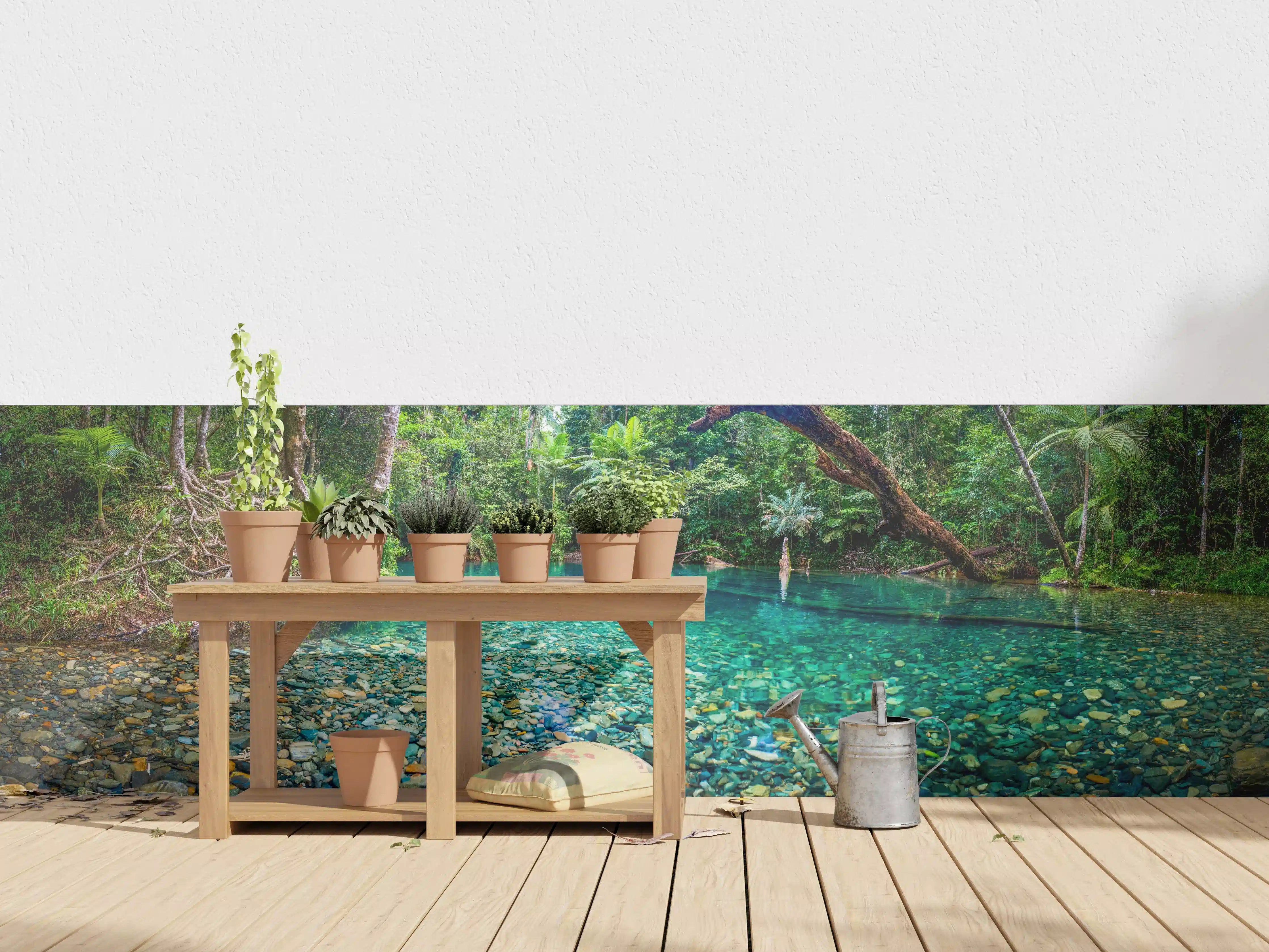 Wandverkleidung außen - Tropischer Bach mit klarem Wasser