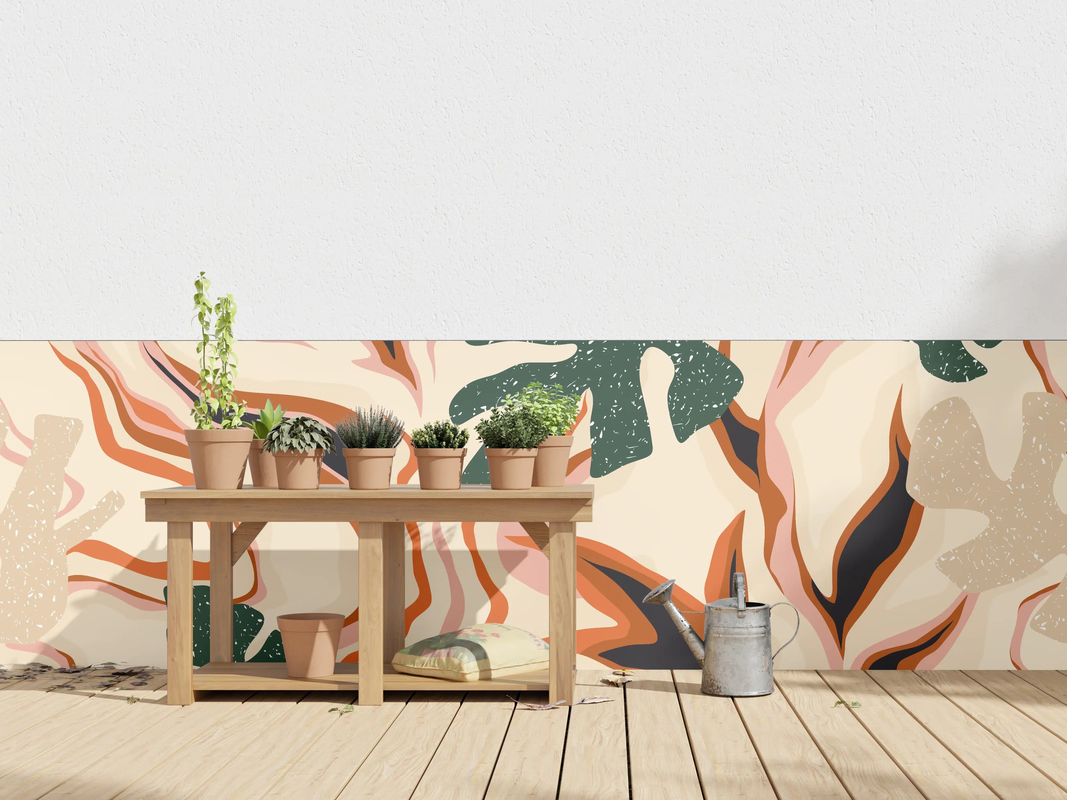 Wandverkleidung außen - Tropischer Vortex Beige-Orange