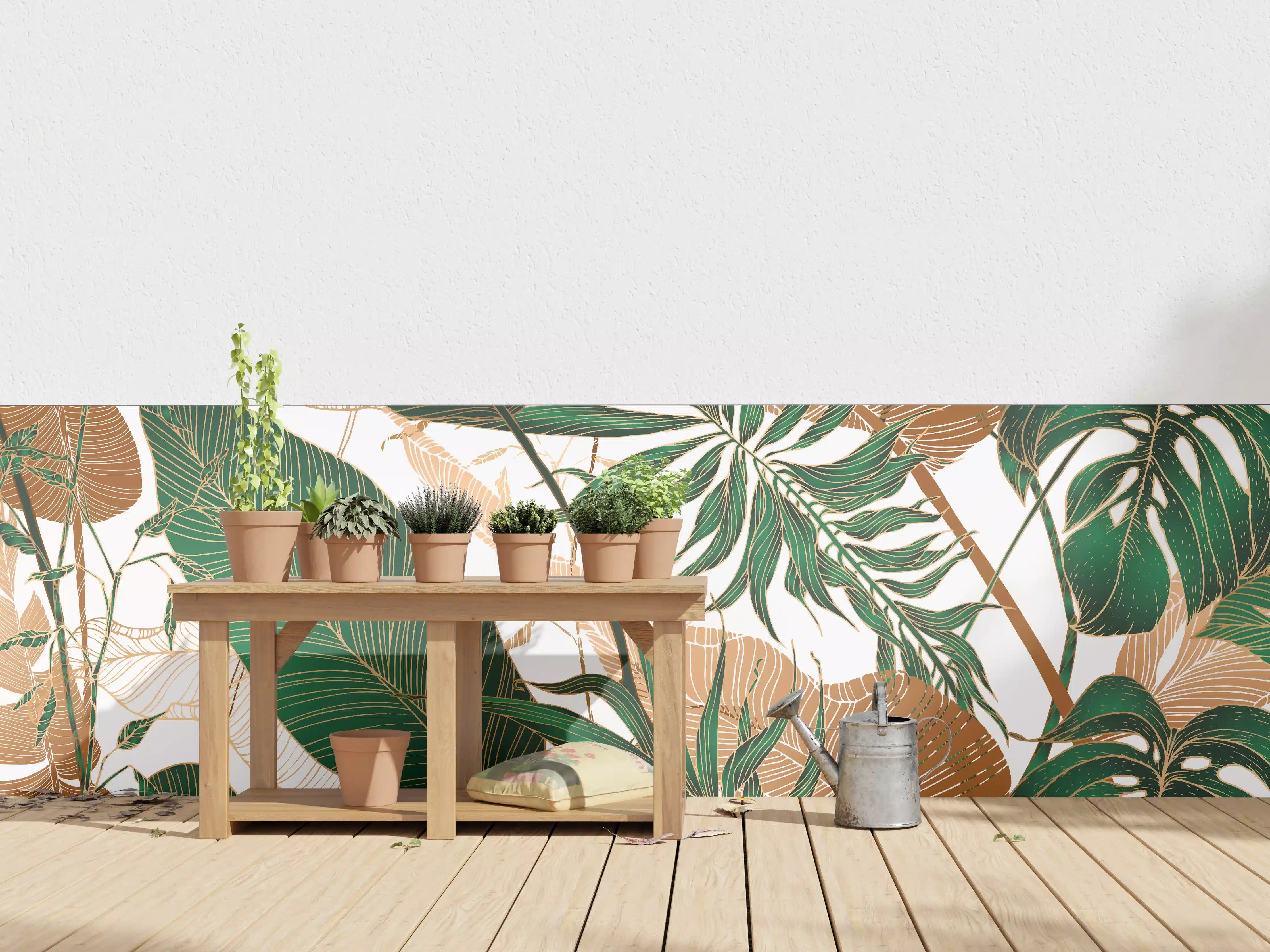 Wandverkleidung außen - Tropisches Blattmuster Design