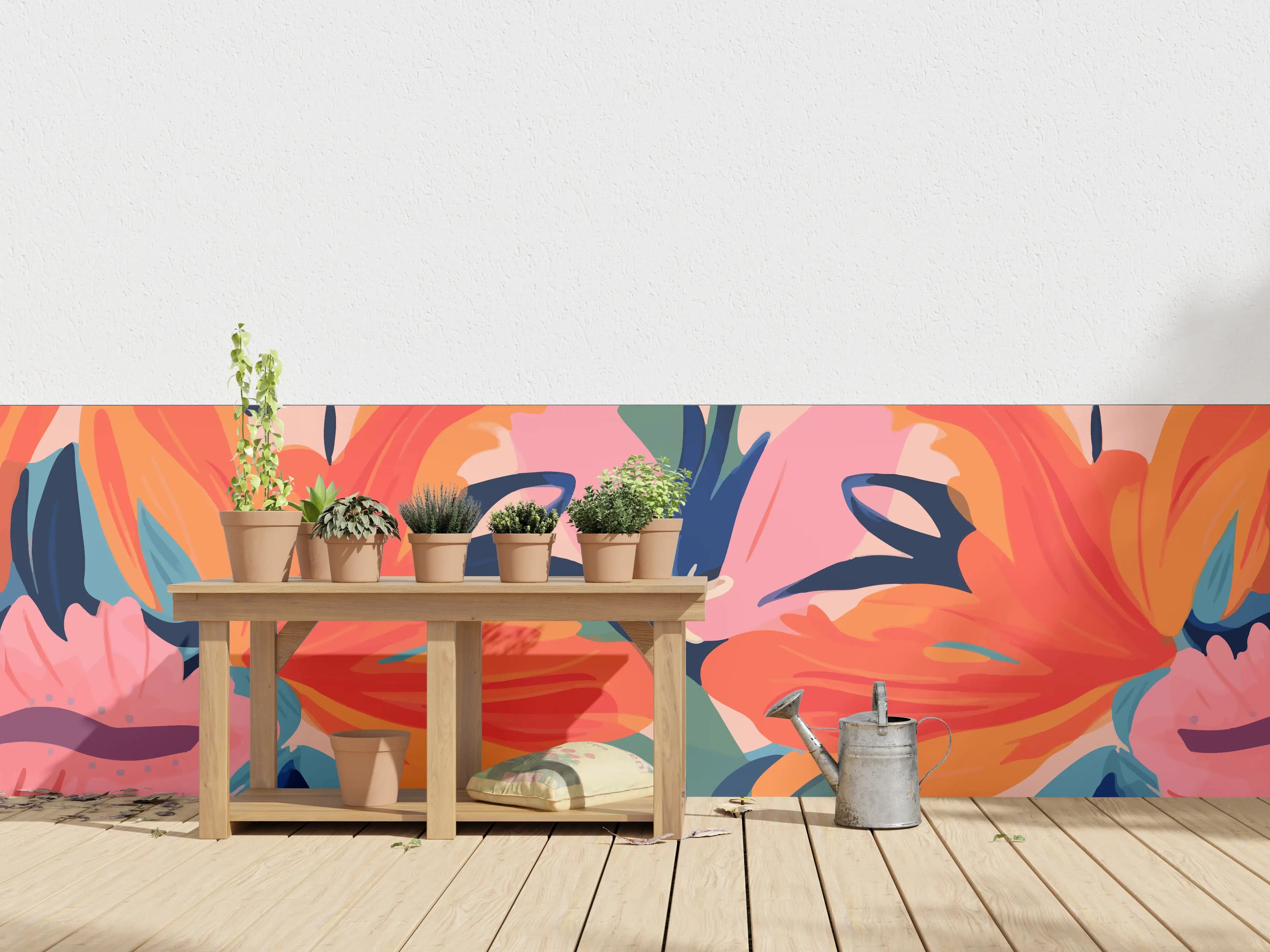 Wandverkleidung außen - Tropisches Dämmerungs-Blumenmuster