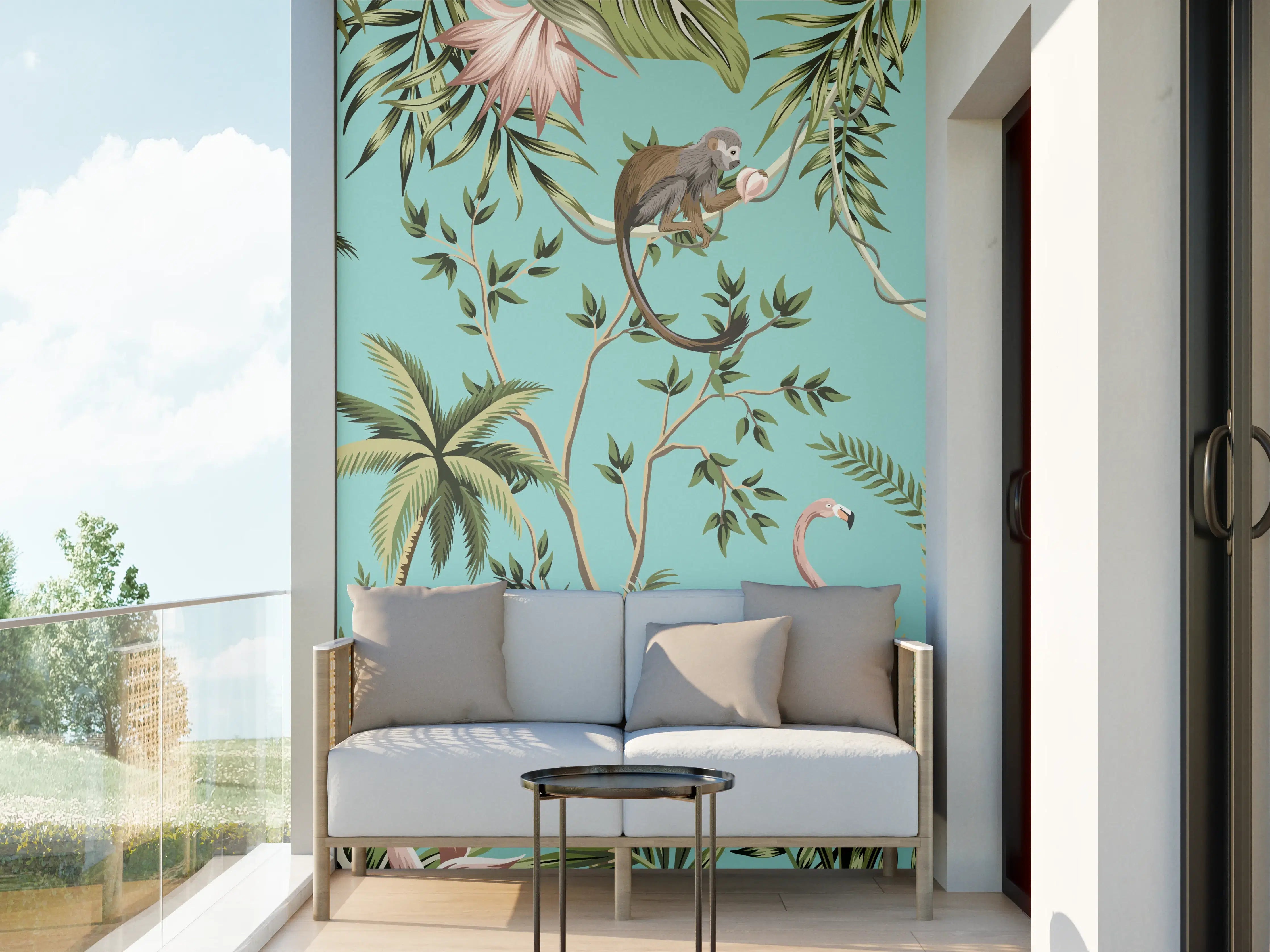 Wandverkleidung außen - Tropisches Flair Stoffdesign